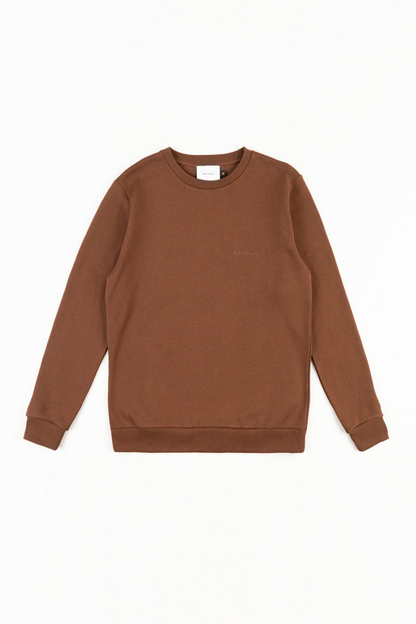 Brauner Sweater Logo aus Bio-Baumwolle von Rotholz
