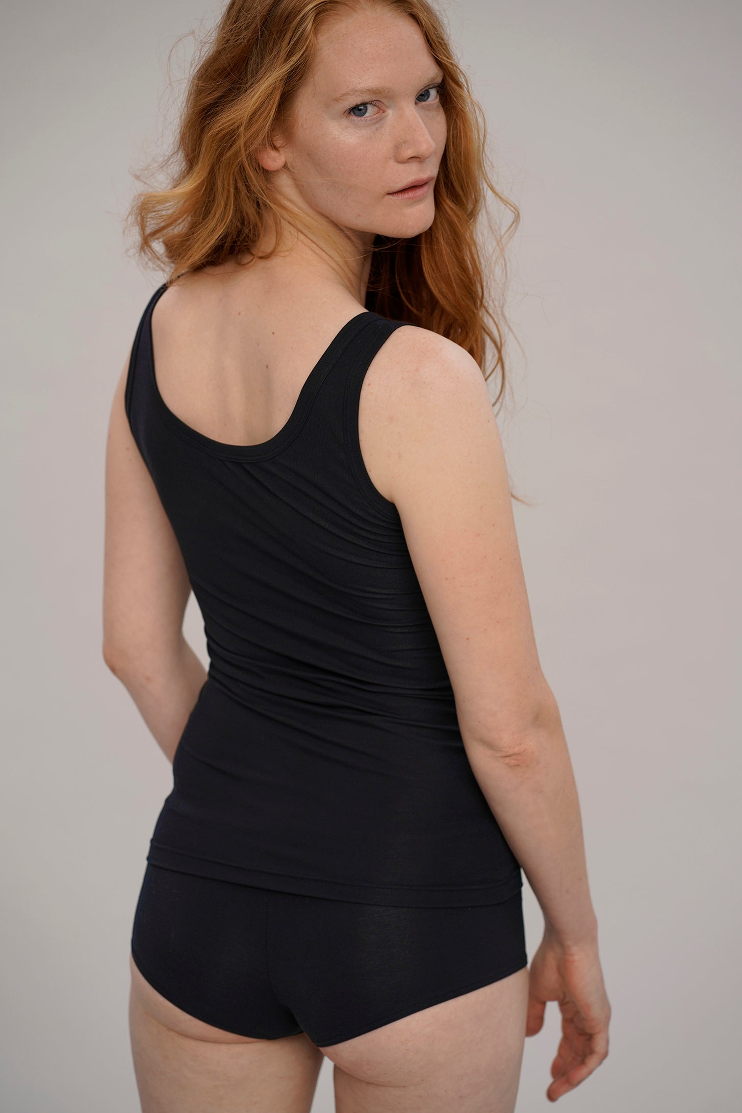 Tank top in black made from natural MicroModal from moi-basics
