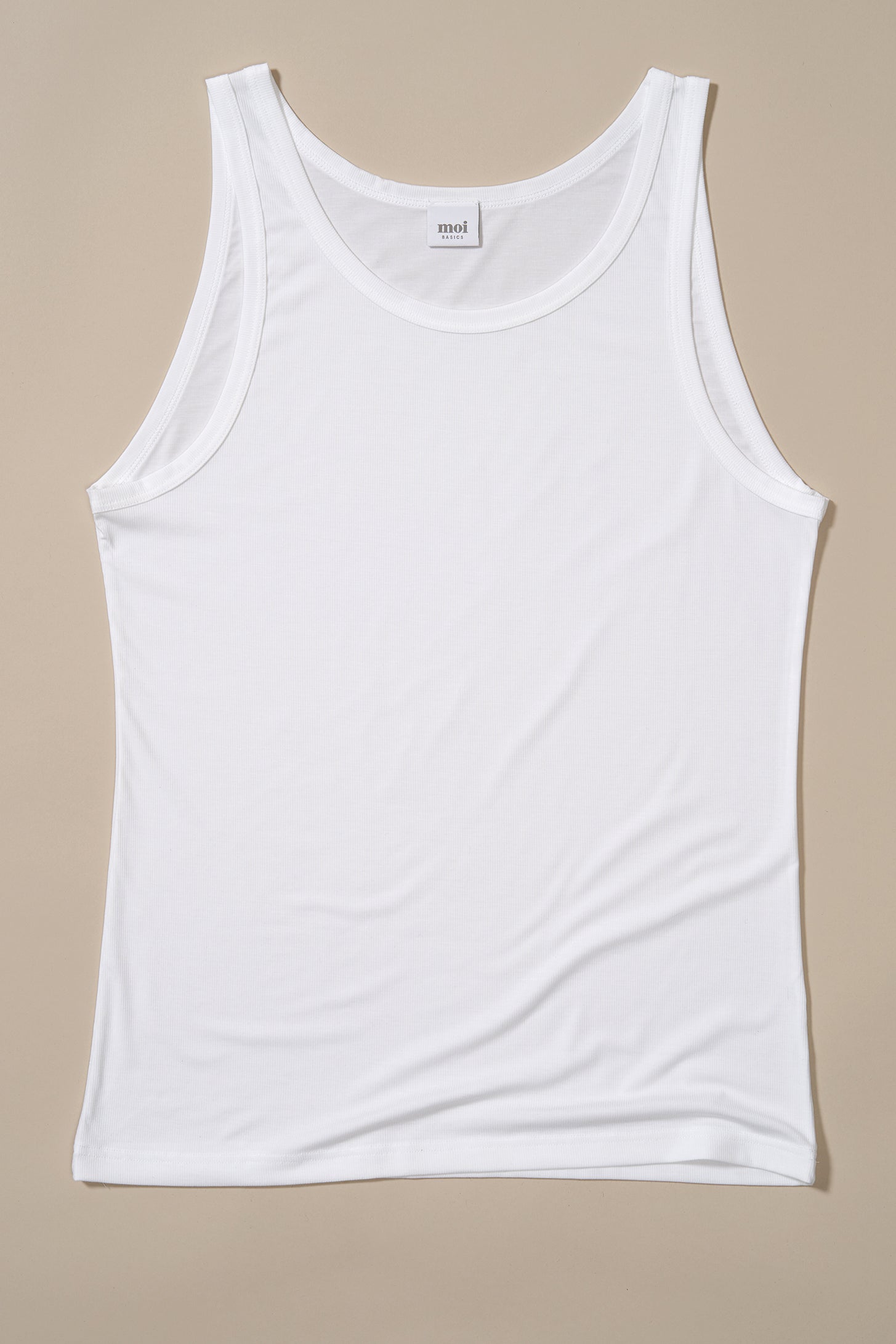 Gents tank top / undershirt in white made of natural MicroModal from moi-basics