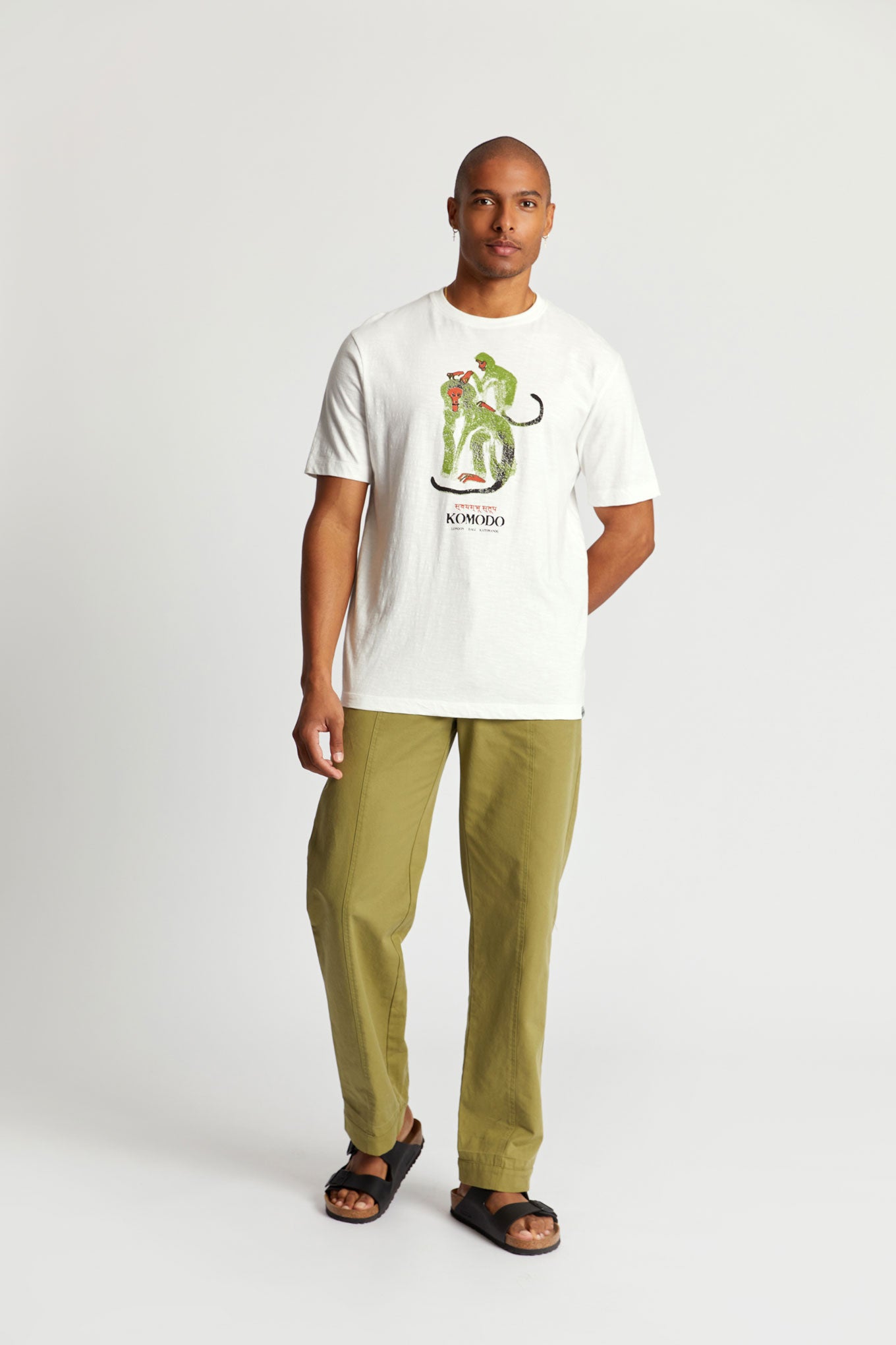 Weisses T-Shirt MONKEYS aus Bio-Baumwolle von Komodo
