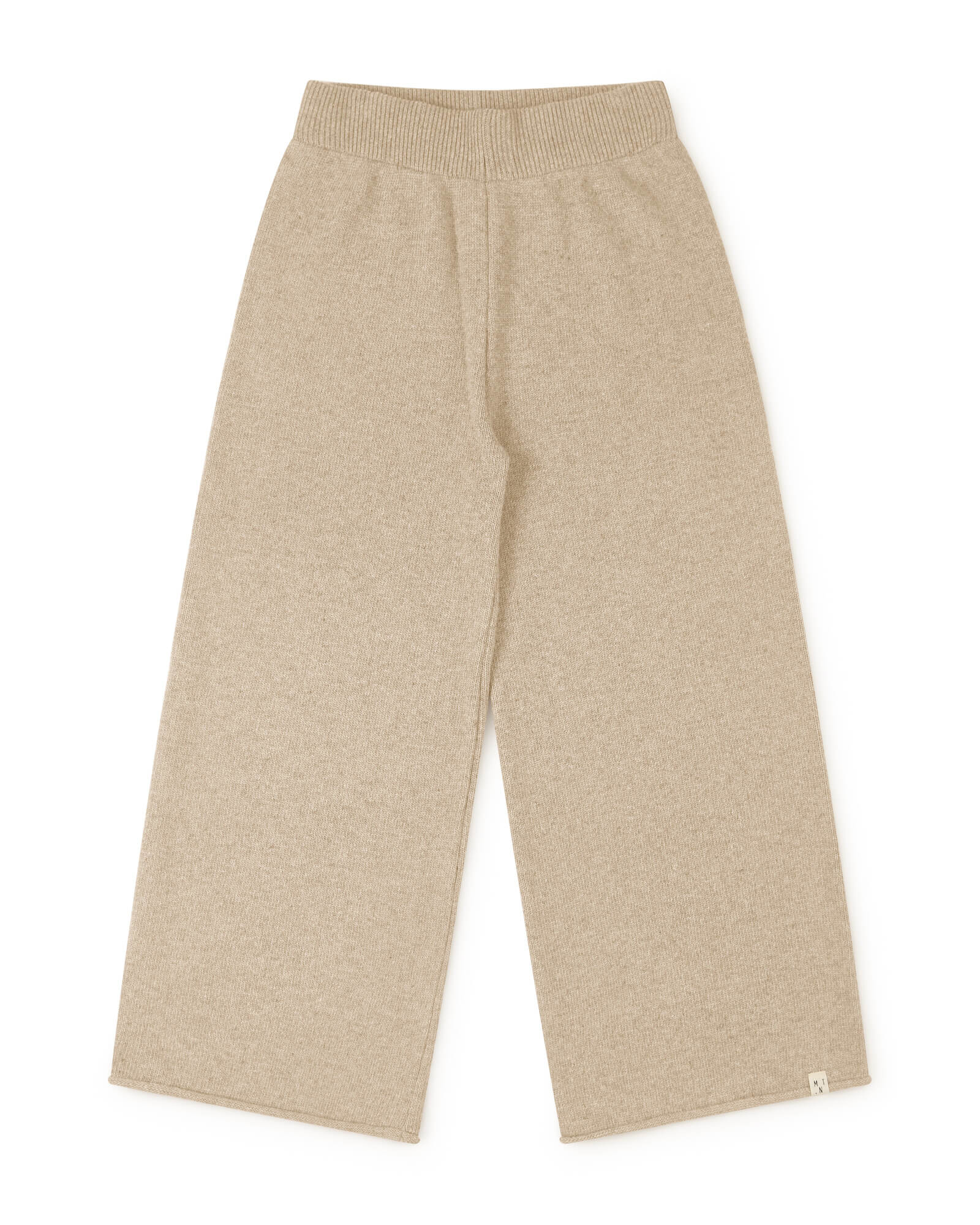Light brown, straight trousers limestone made from recycled wool by Matona