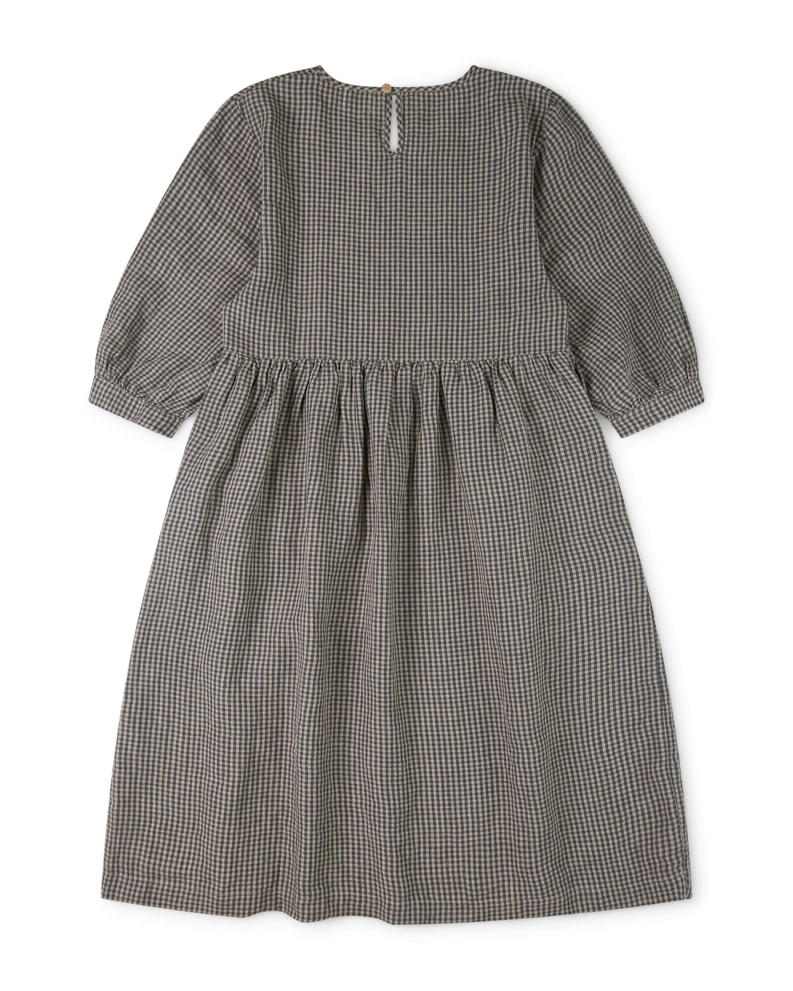 Gray linen vichy dress from Matona