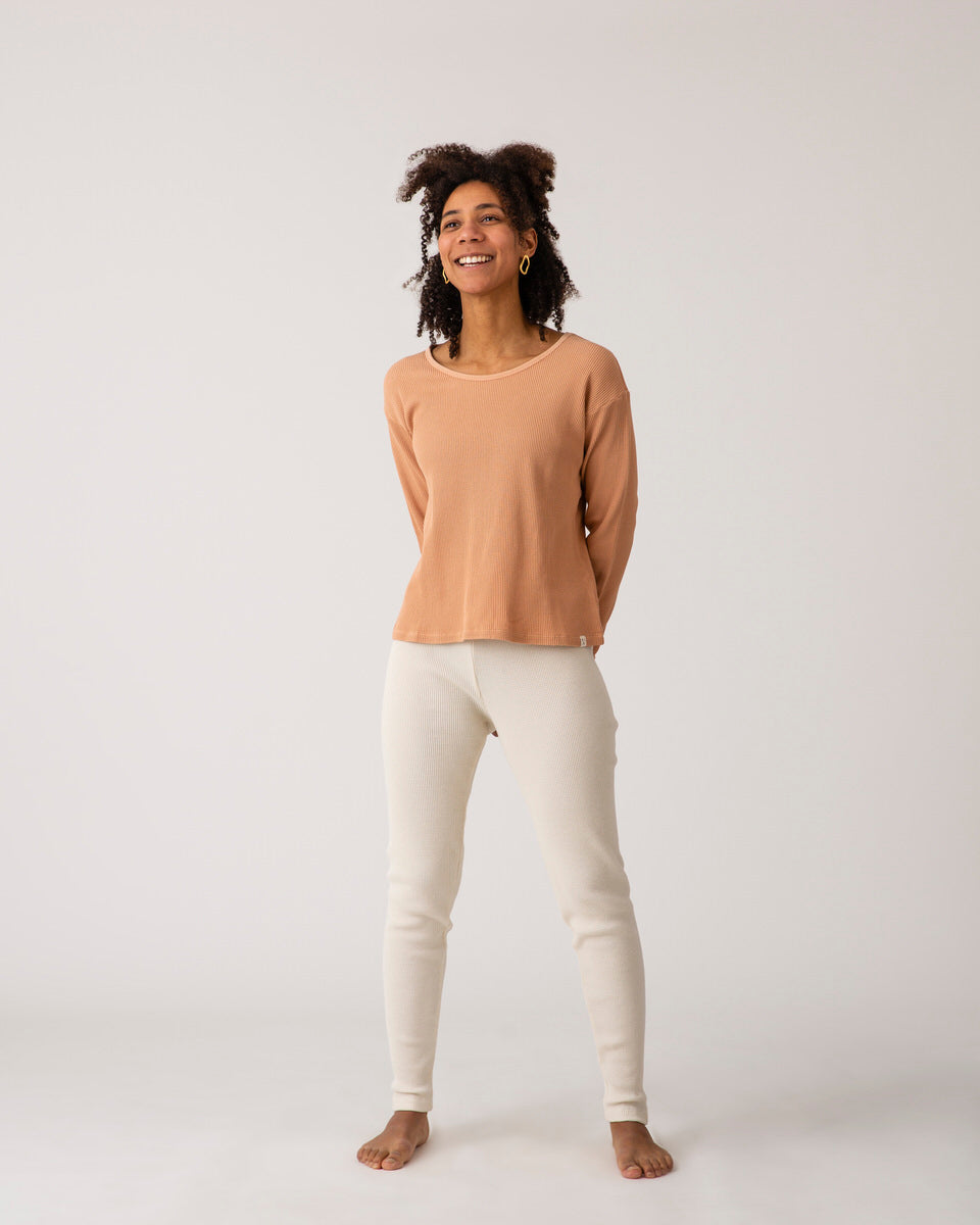 Orange-brown long-sleeved terracotta cotton shirt from Matona