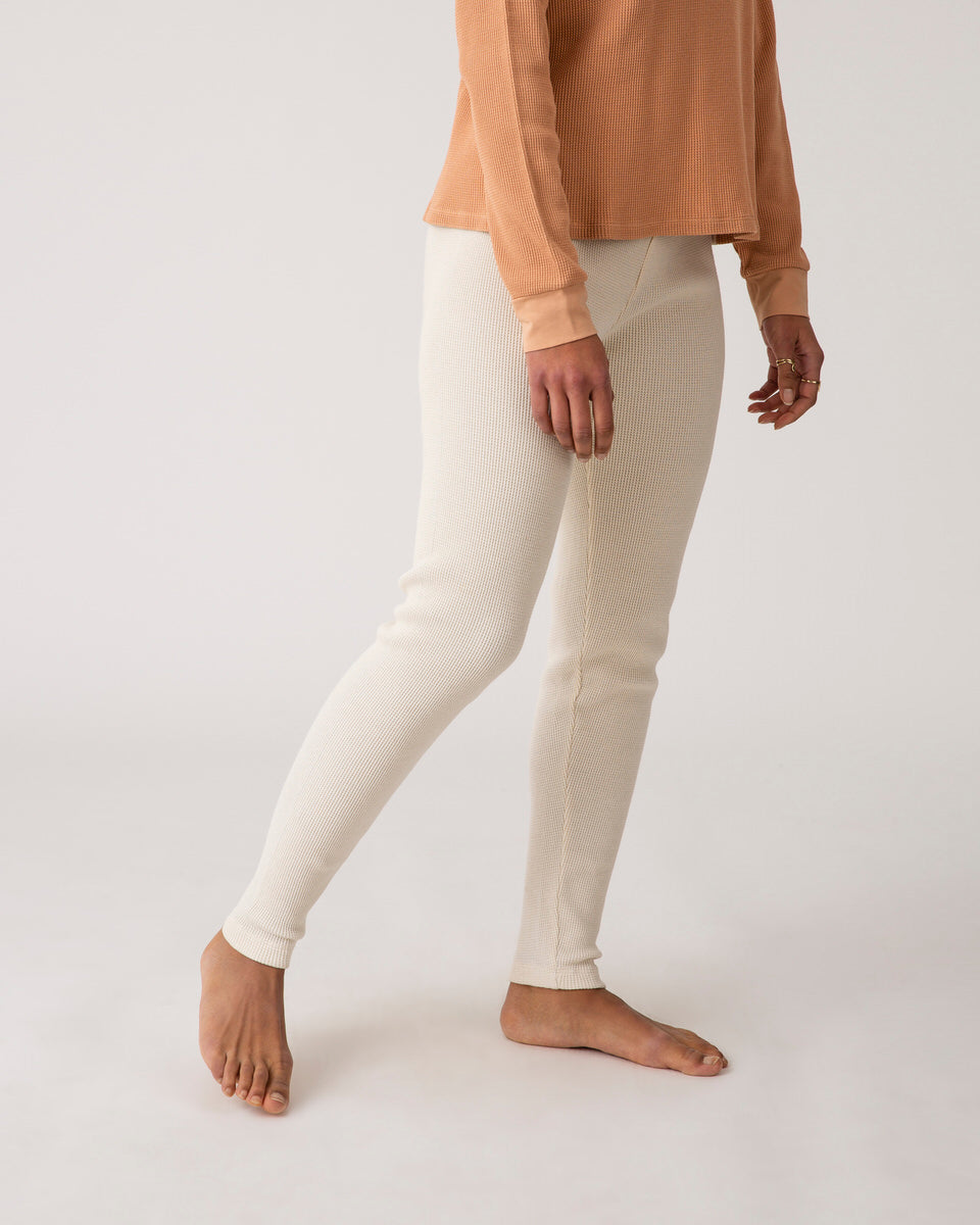 White ecru leggings made of organic cotton from Matona