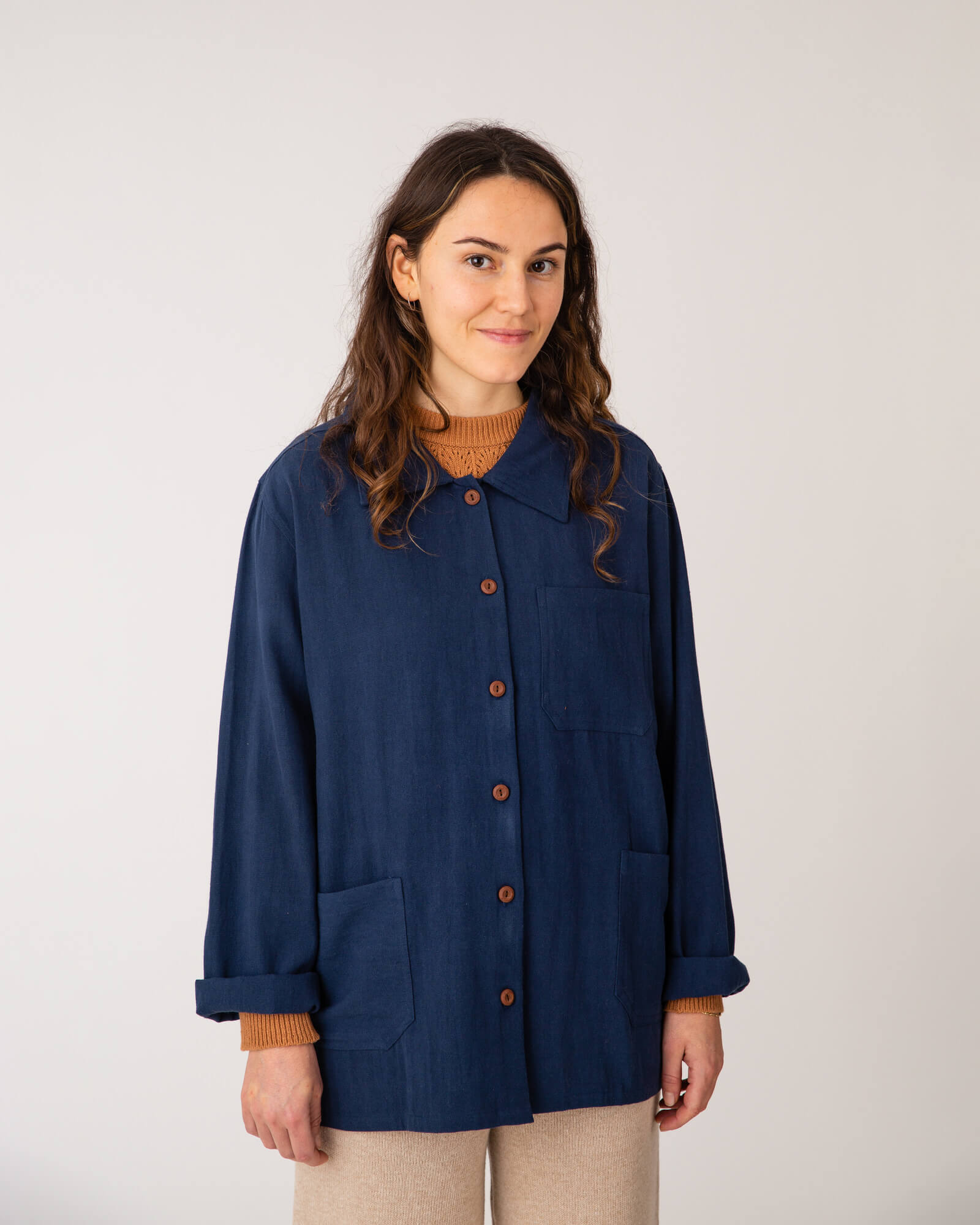 Dark blue nightfall jacket made from 100% organic cotton from Matona