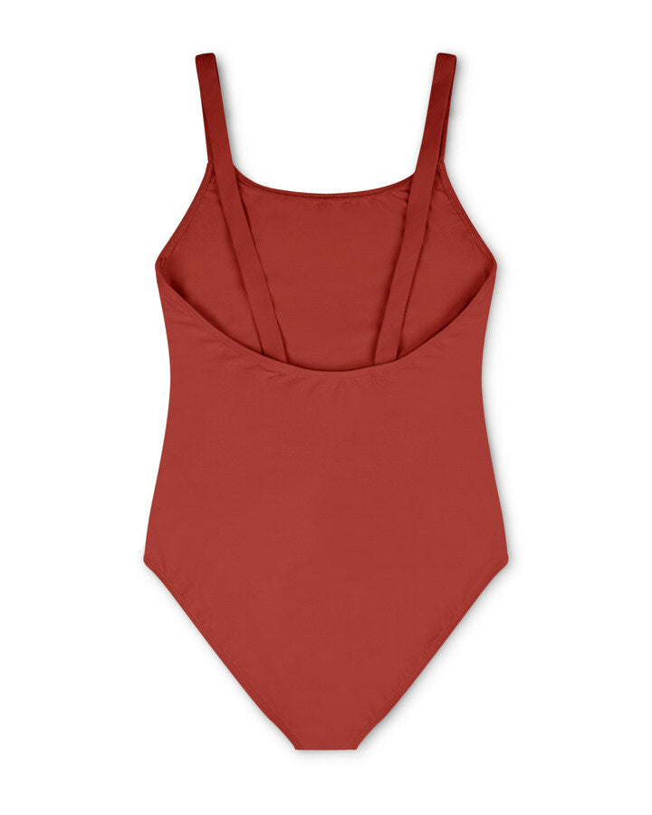 Red swimsuit rubia made of ECONYL® Regenerated Nylon by Matona