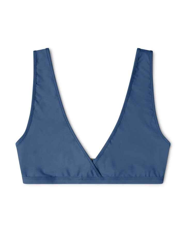 Haut de bikini bleu tourterelle en nylon régénéré ECONYL® de Matona