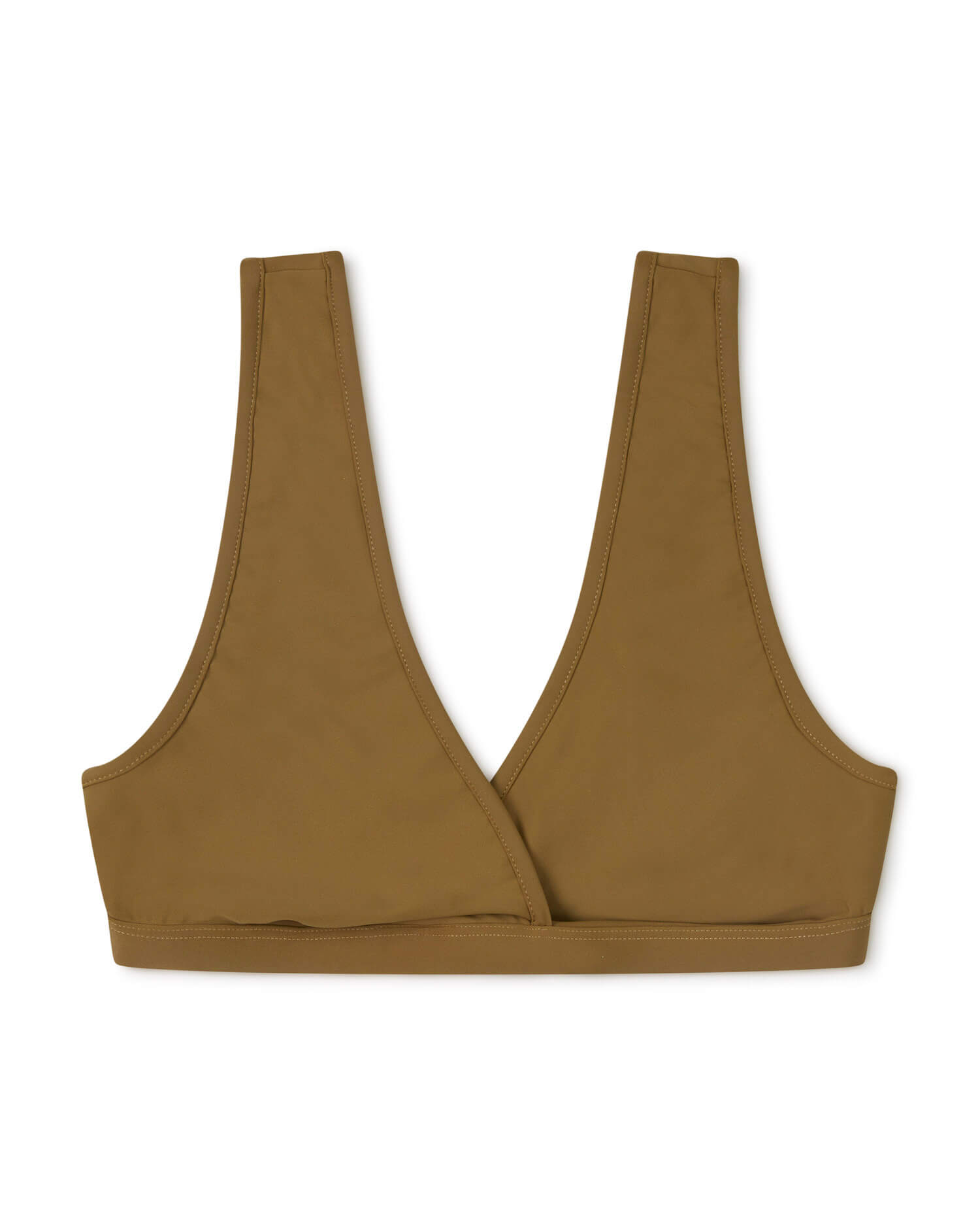 Brown bikini top made from recycled polyamide from Matona