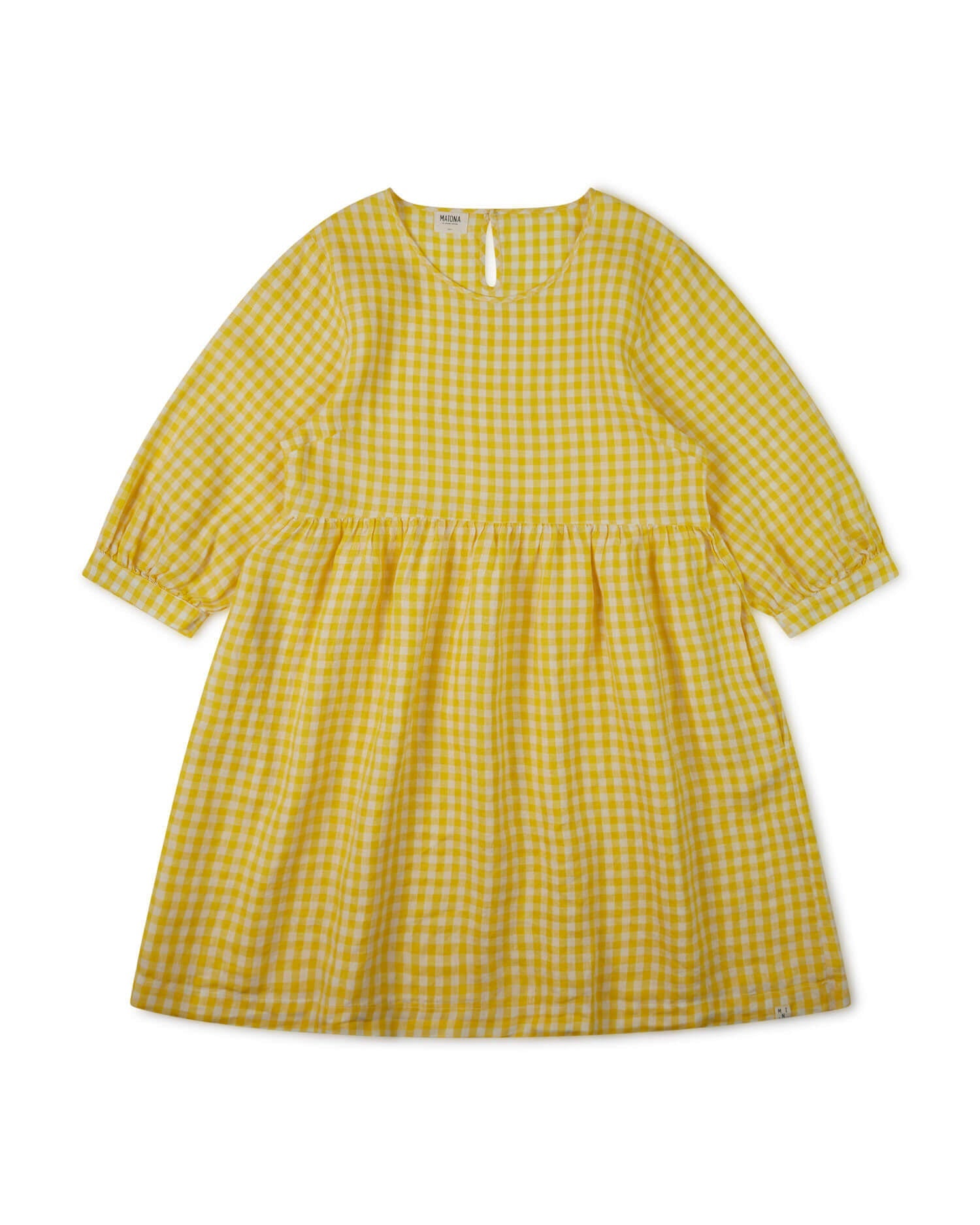 Yellow checked linen dress from Matona