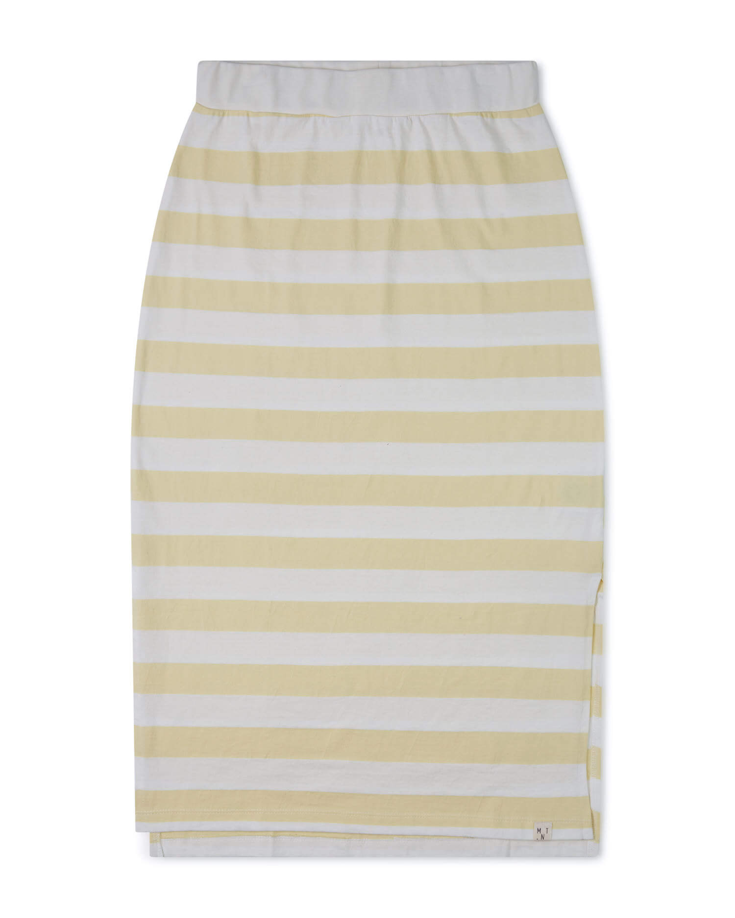 Yellow and white striped skirt made of 100% organic cotton from Matona