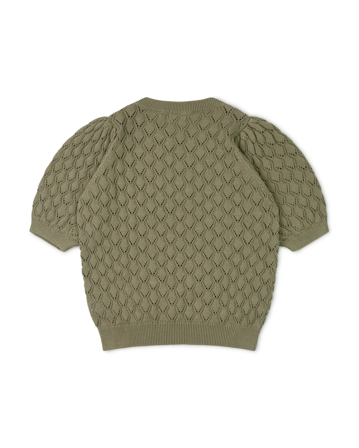Green, knitted blouse made from 100% organic cotton by Matona