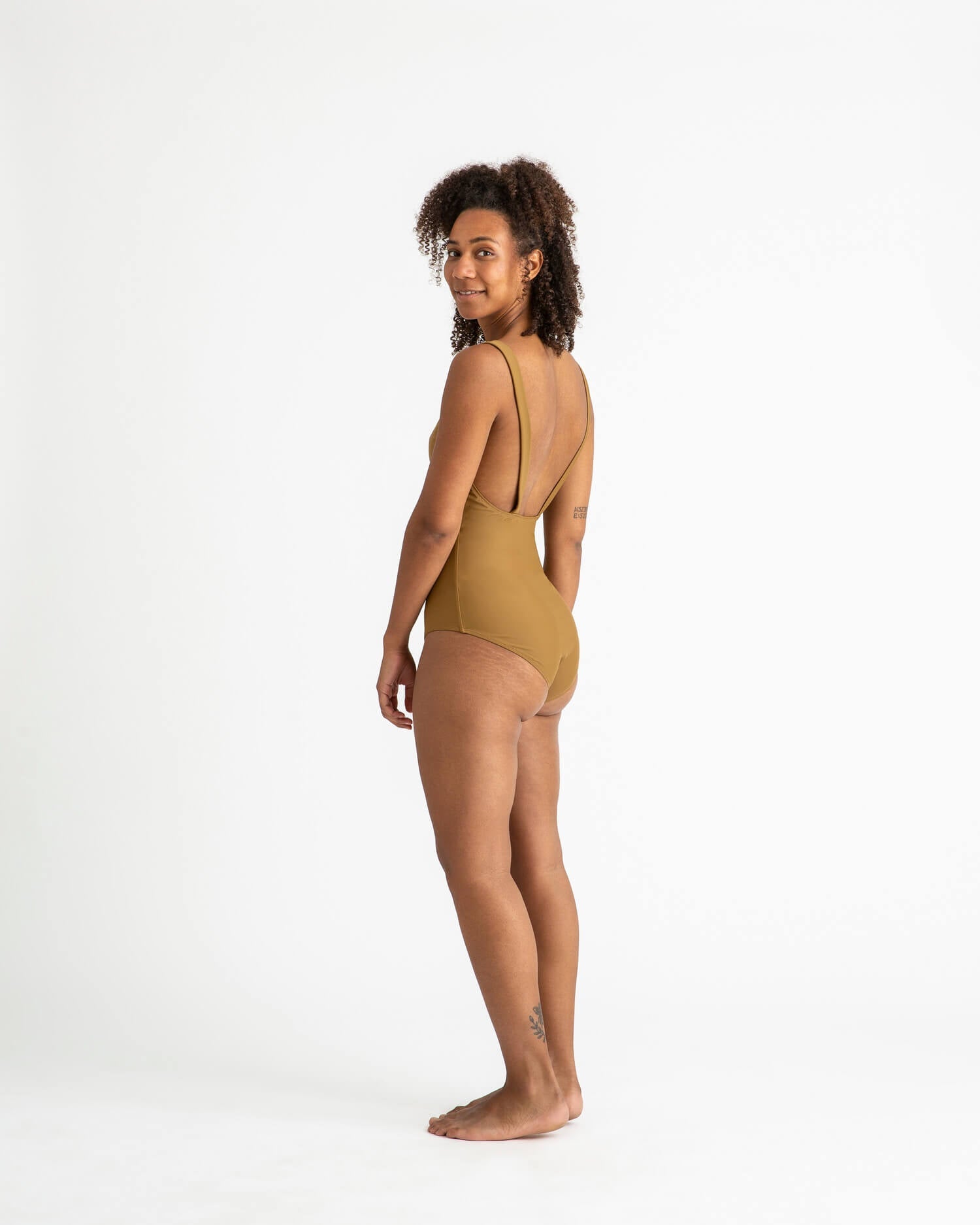 Brown swimsuit made from recycled polyamide from Matona