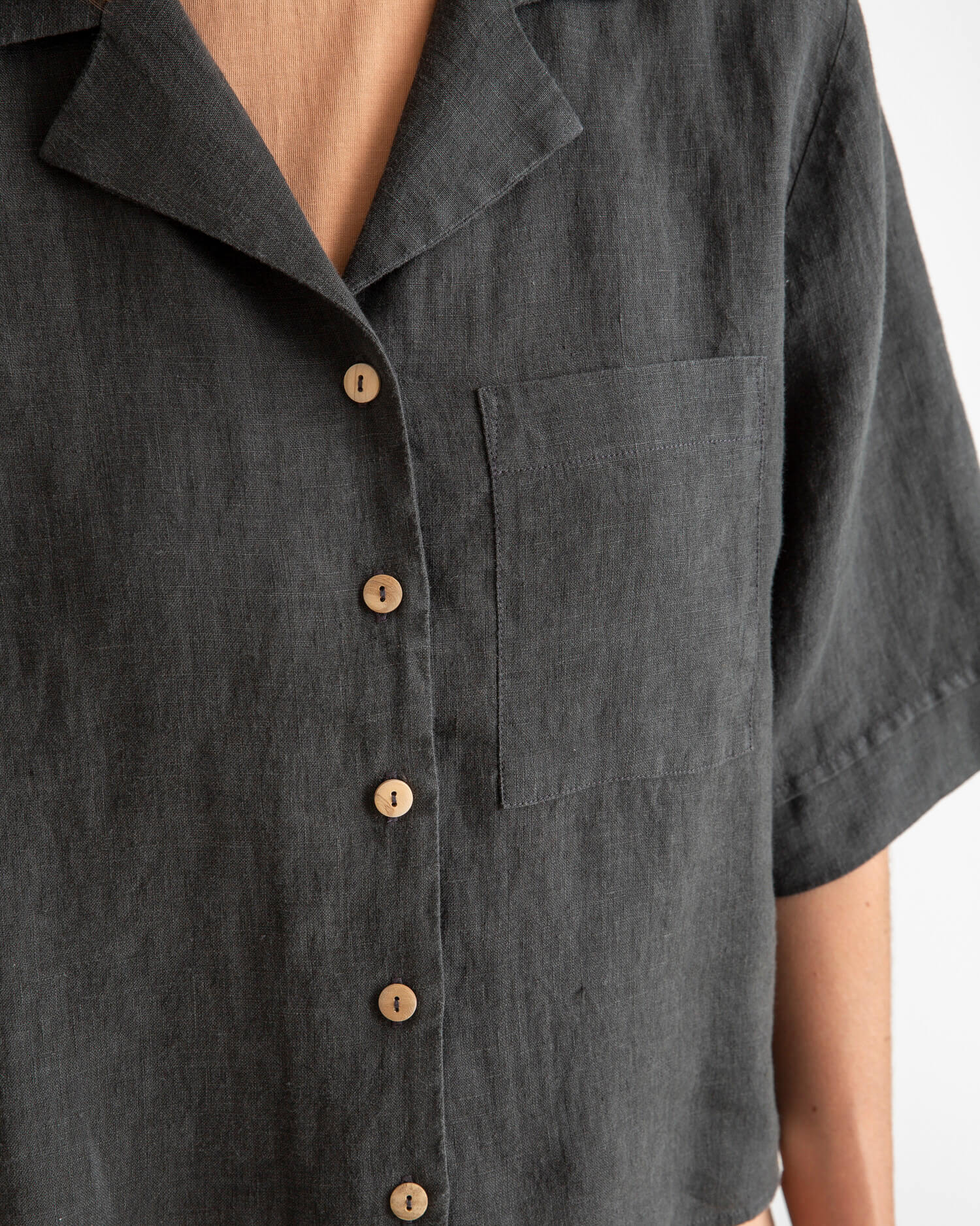 Black linen blouse from Matona