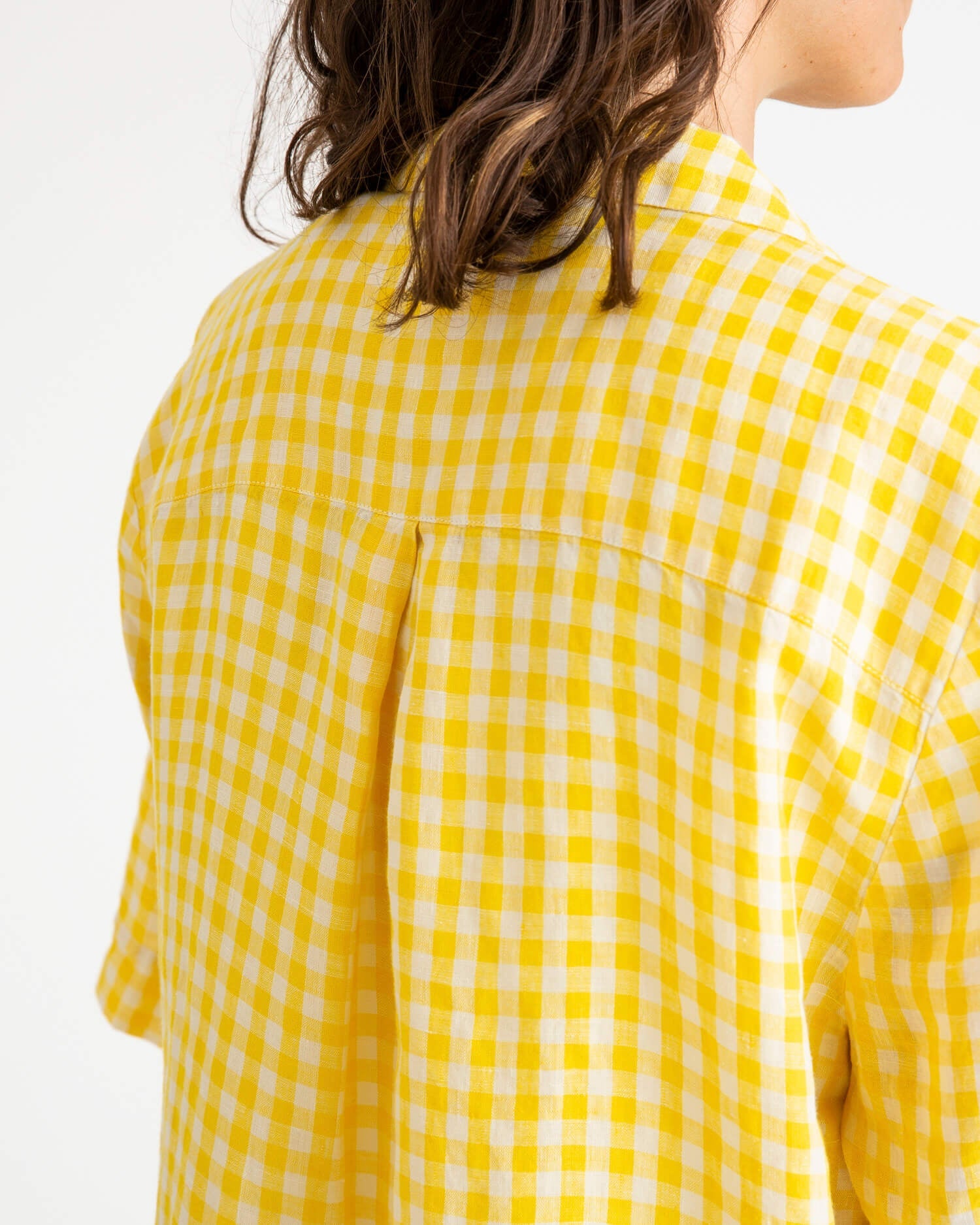 Yellow checked linen blouse from Matona