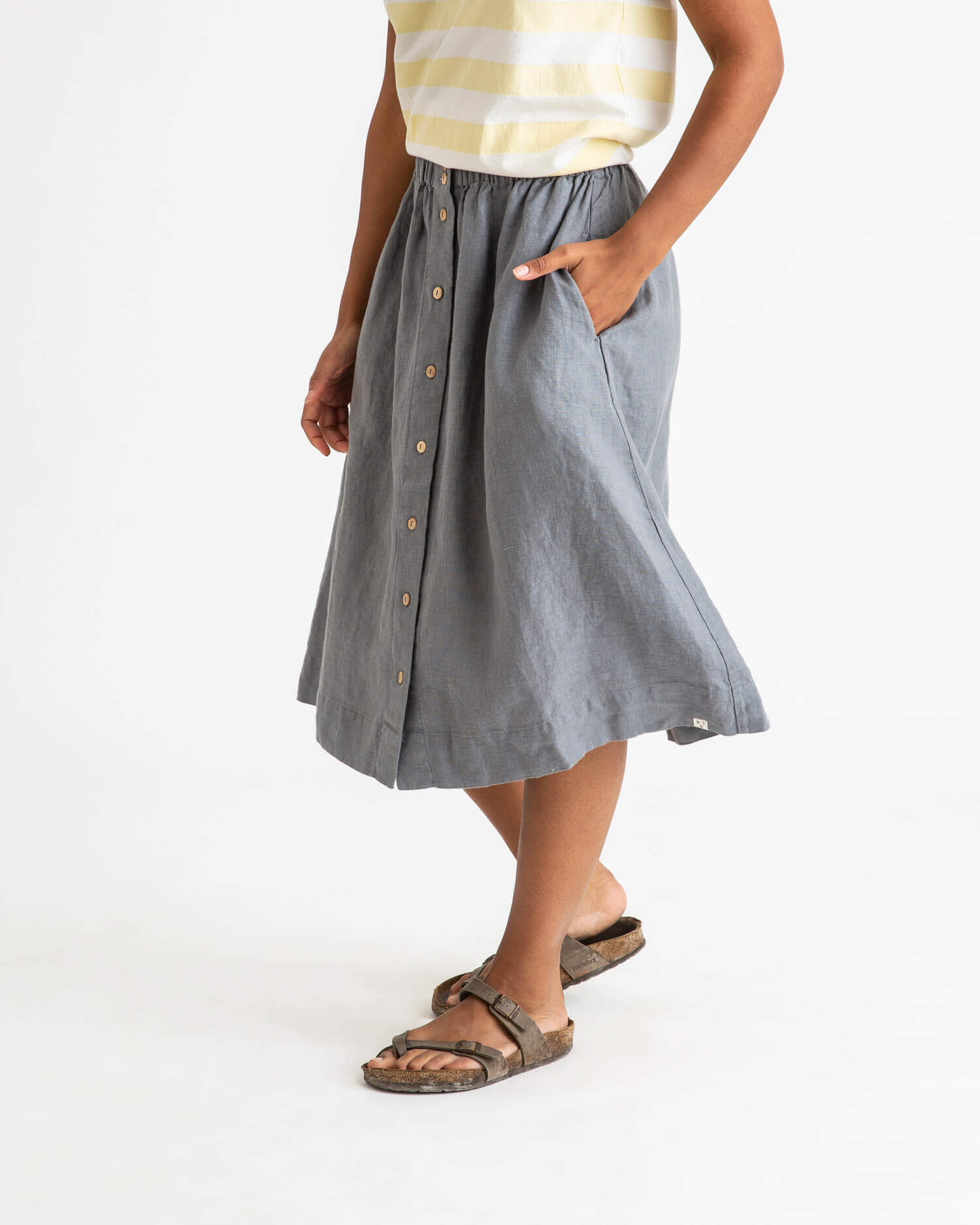 Blue linen midi skirt from Matona