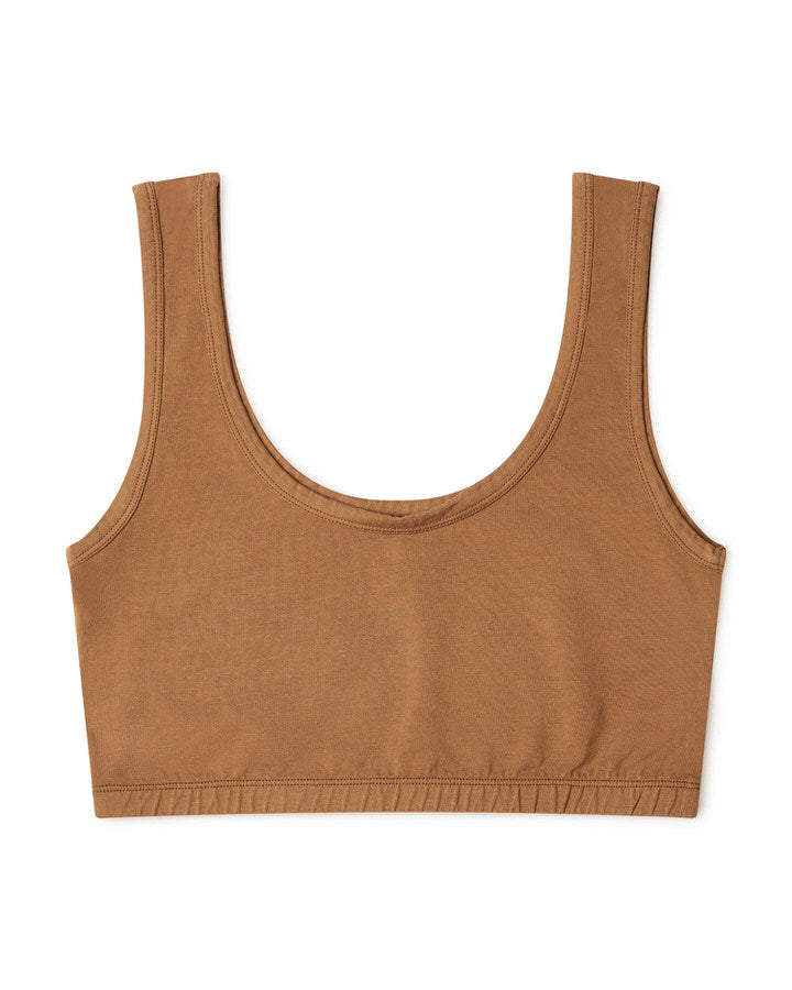 Brown toffee bra made from organic cotton by Matona
