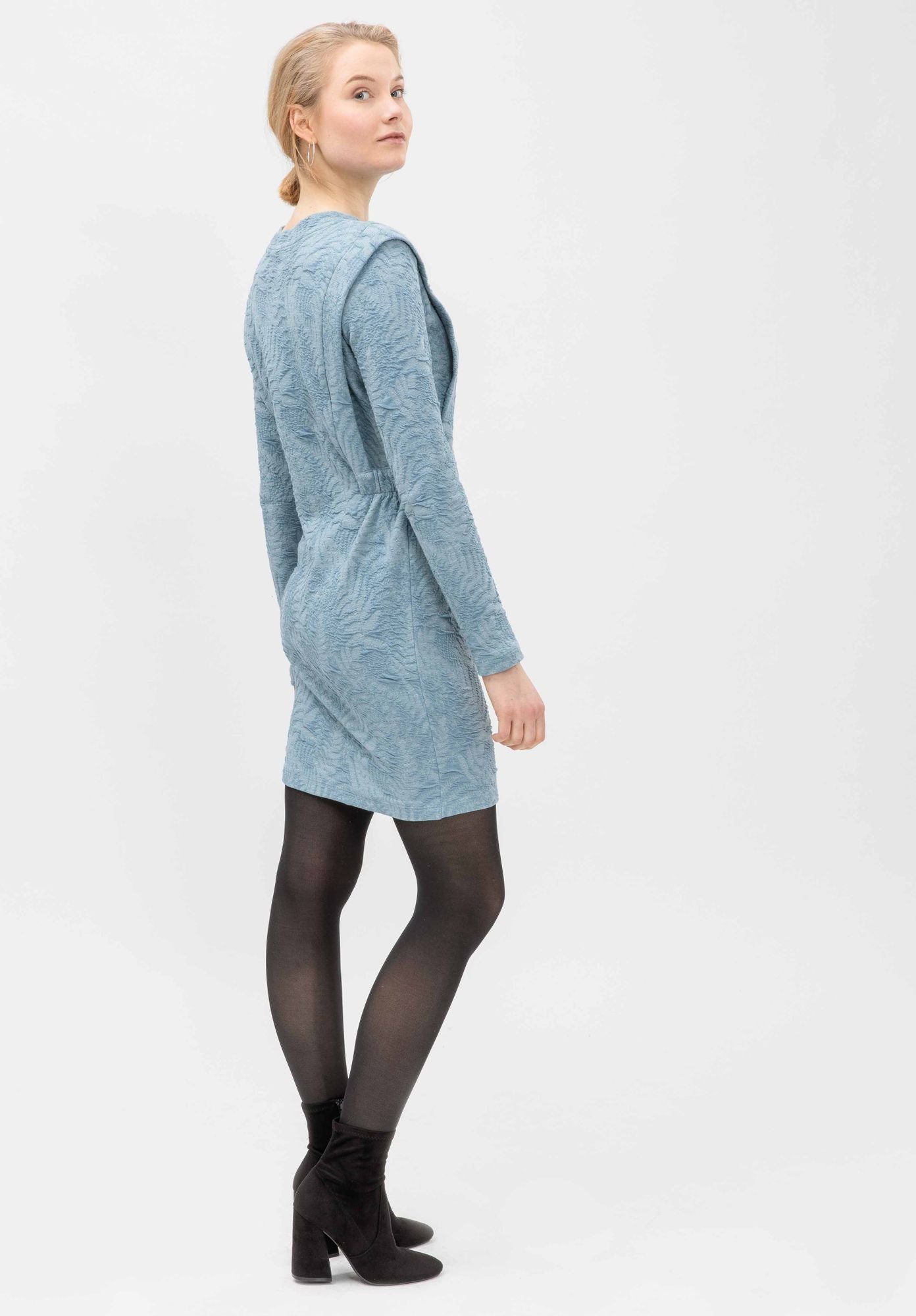 Mini-robe ABELONE en bleu de LOVJOI en coton biologique (ST)