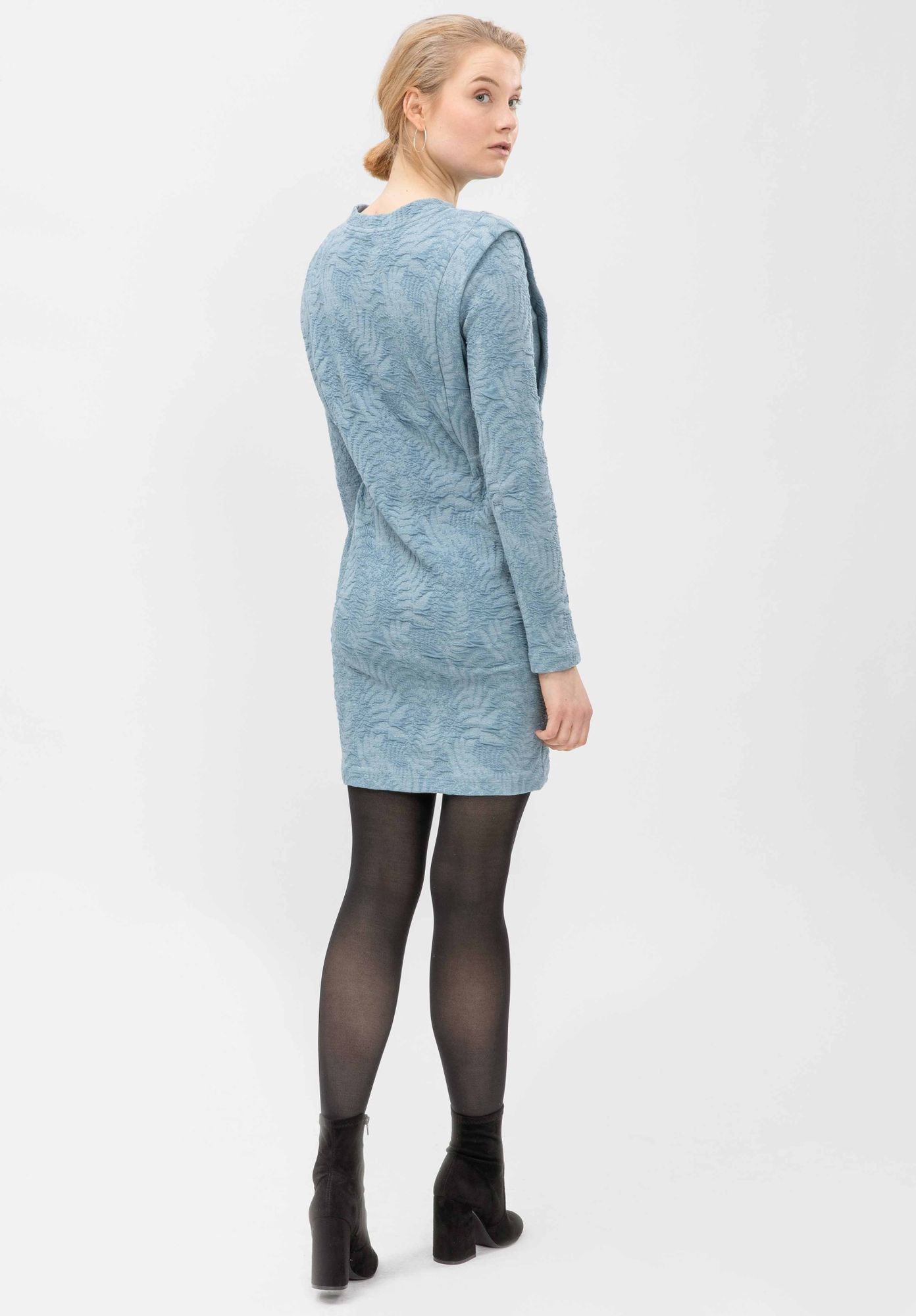 Mini dress ABELONE in blue by LOVJOI made of organic cotton (ST)