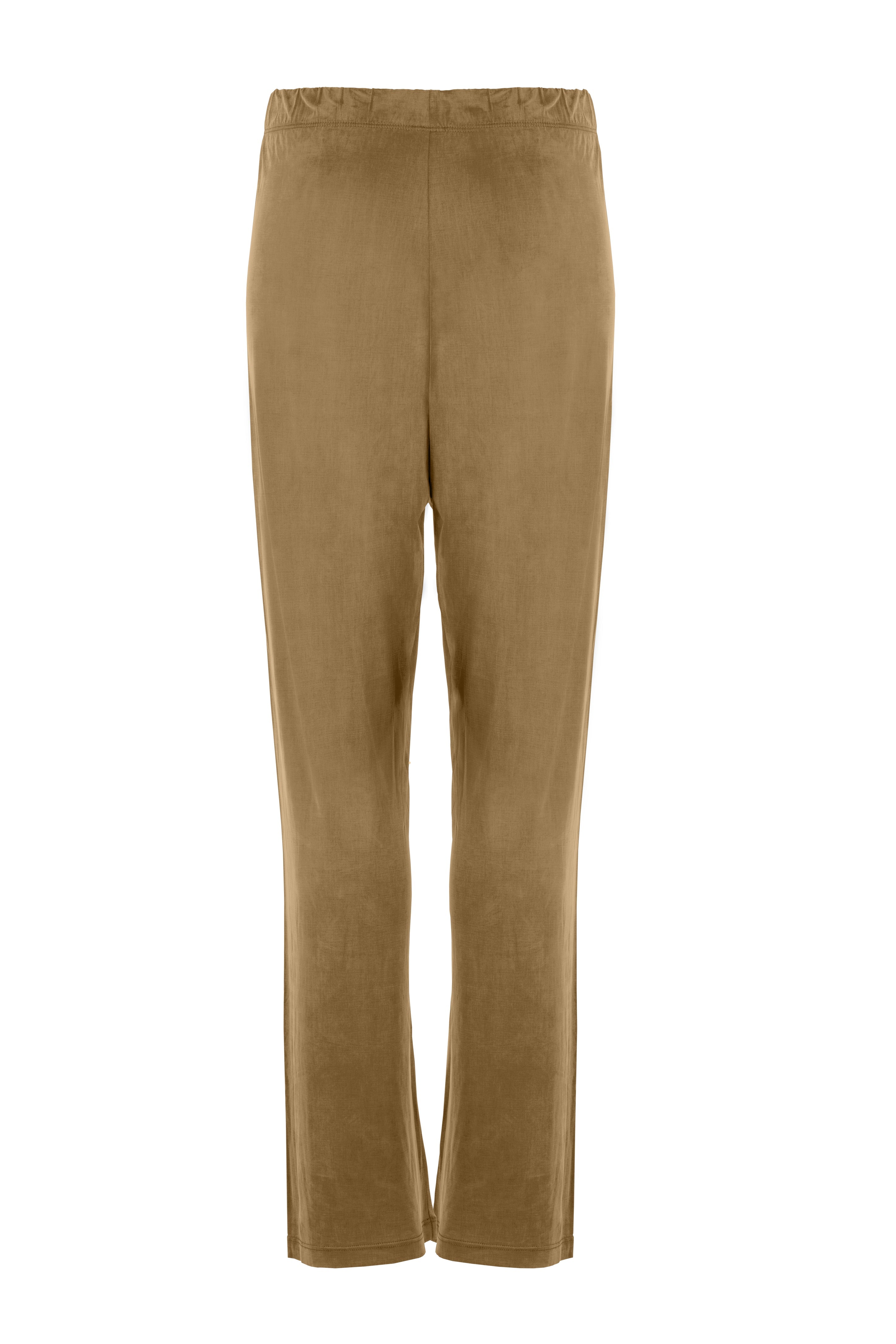 Brown high waist pants made of cupro by MOYA KALA