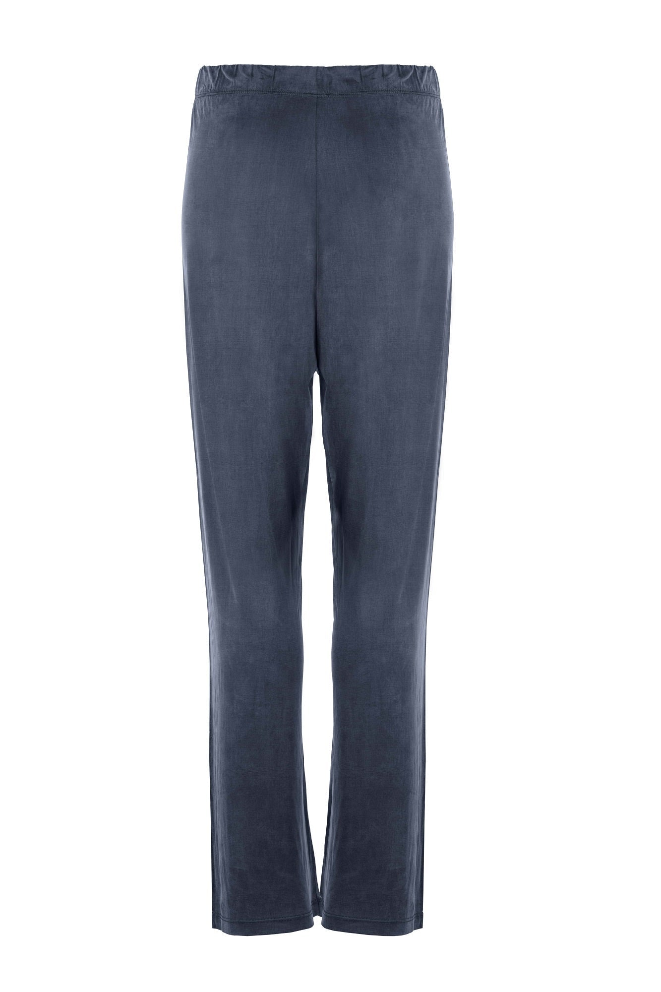 Pantalon taille haute bleu foncé en cupro par MOYA KALA
