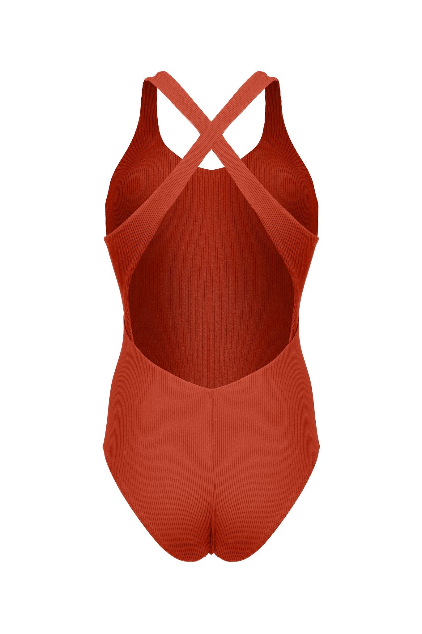 Orange hybrid strap swimsuit made of polyamide by MOYA KALA