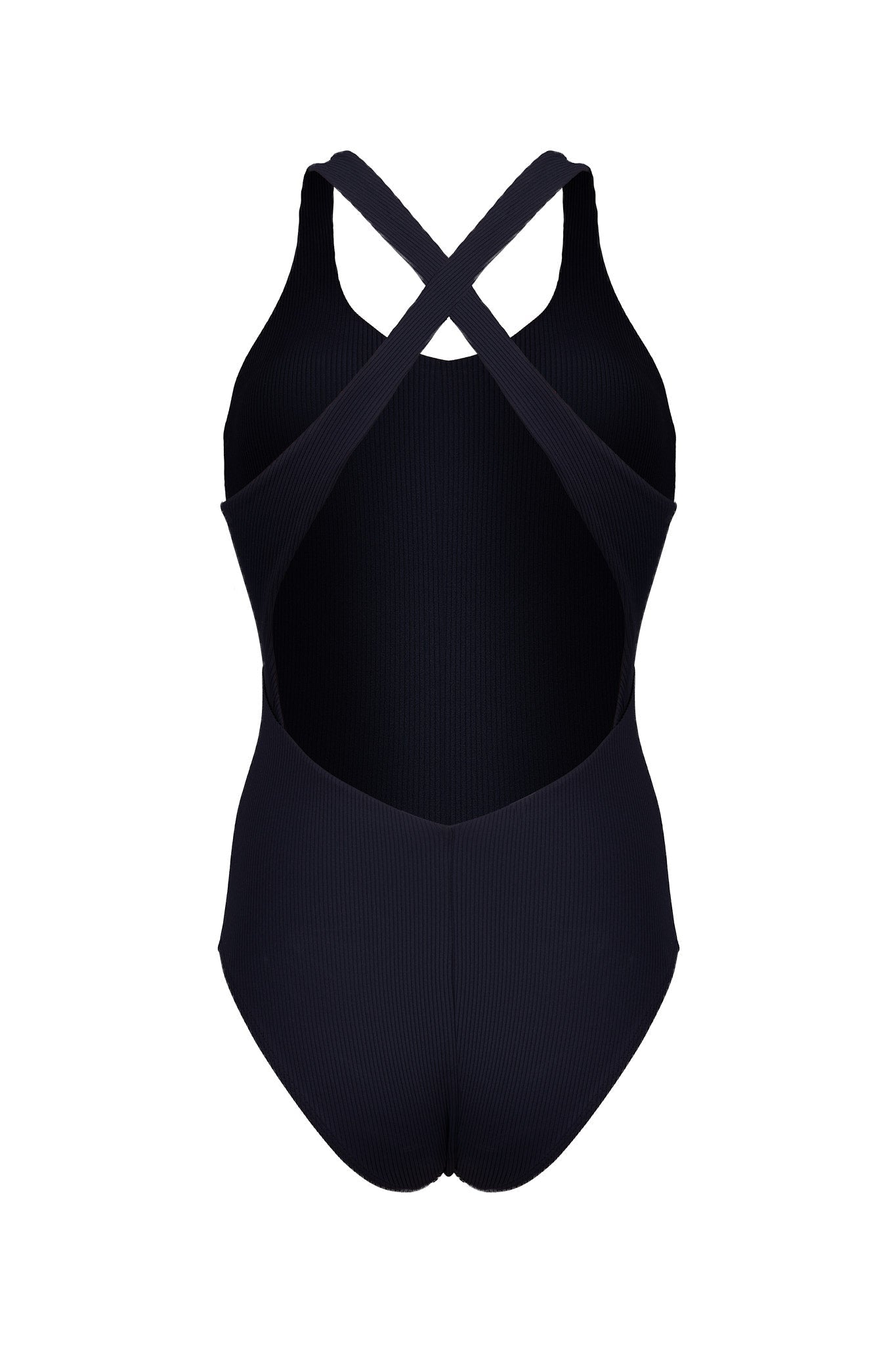 Dark blue hybrid strap swimsuit made of polyamide by MOYA KALA