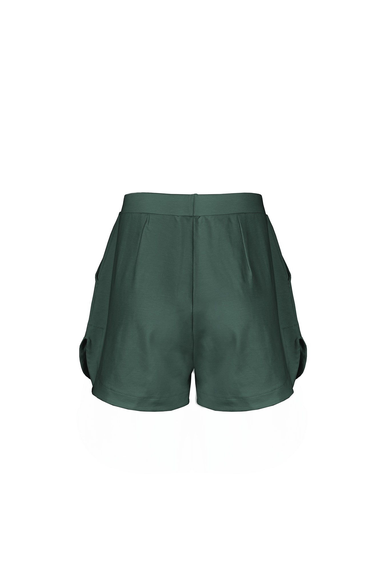 Green formal shorts made of lyocell by MOYA KALA 