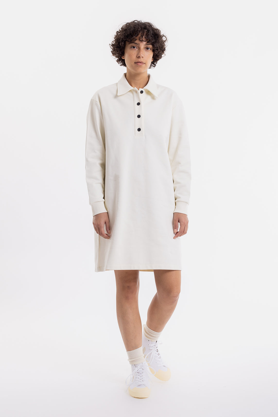 Robe polo en coton biologique blanc