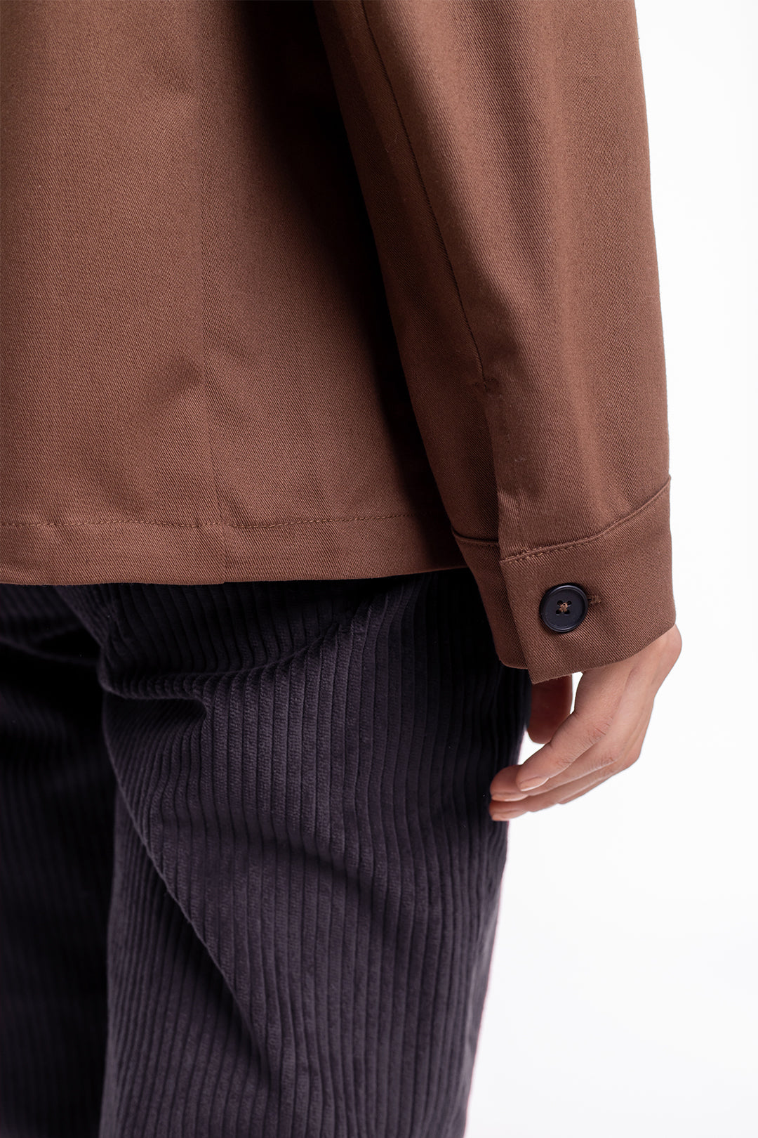 Zip jacket made of organic cotton brown