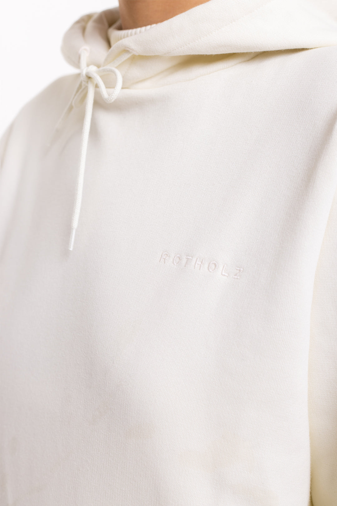 Sweat à capuche logo en coton biologique blanc