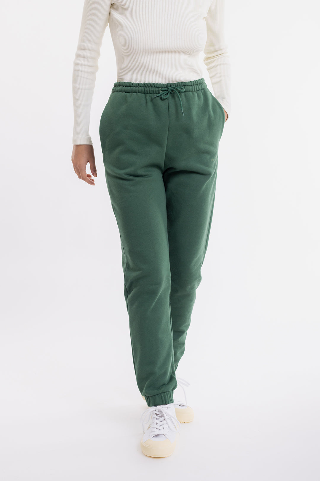 Pantalon de survêtement à logo en coton biologique vert