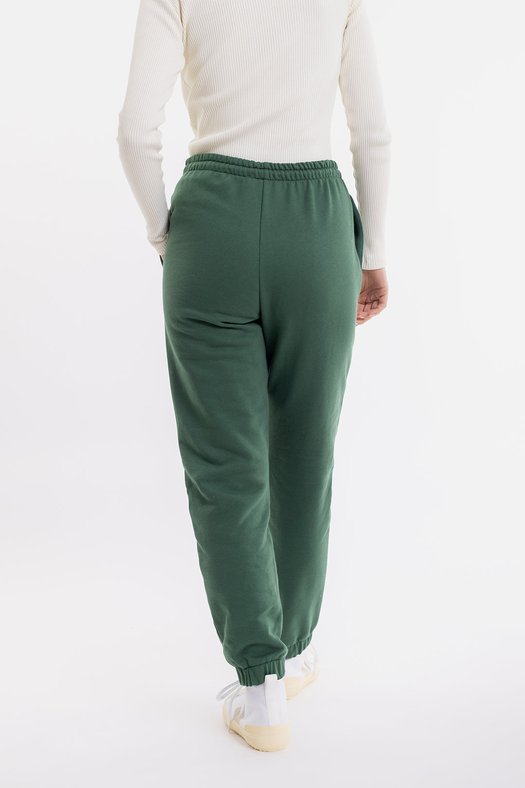 Pantalon de survêtement à logo en coton biologique vert