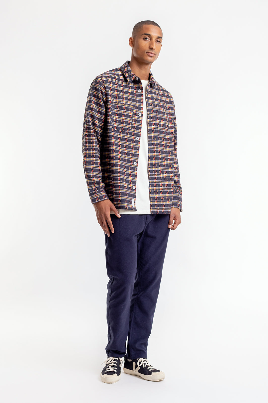 Patterned overshirt made from organic cotton
