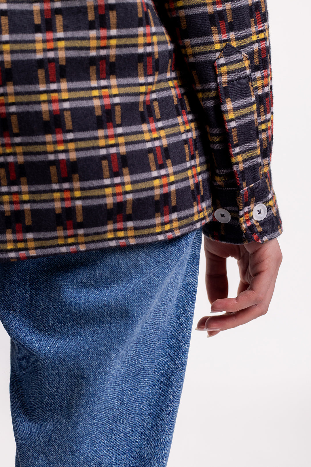 Patterned overshirt made from organic cotton