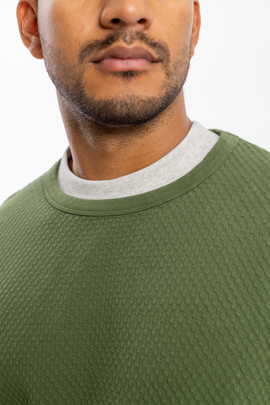 Grüner Sweater Waffel aus 100% Bio- Baumwolle von Rotholz