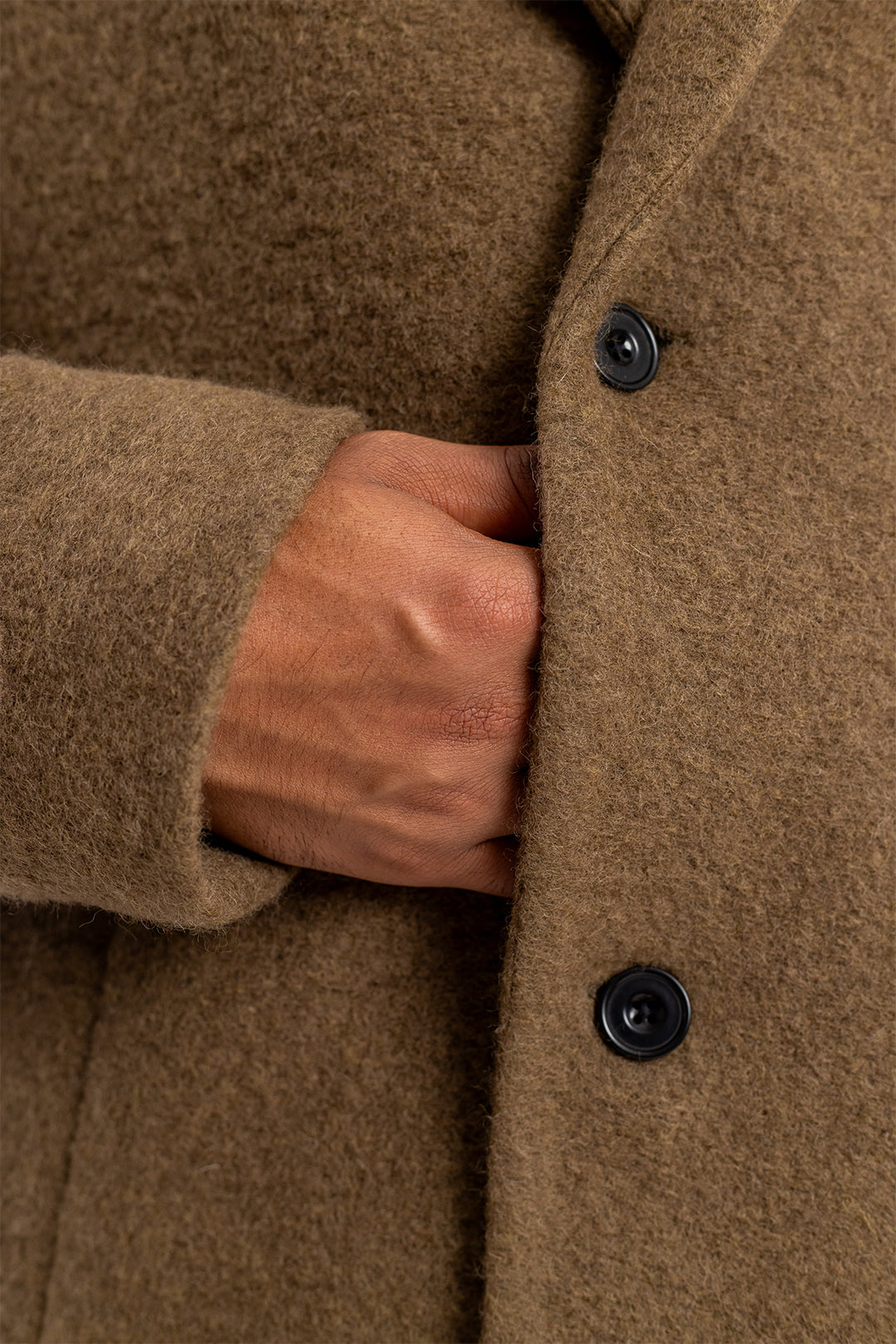 Manteau en laine mélangée biologique - Marron
