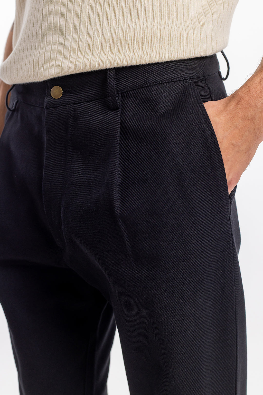 Pantalon noir en coton 100% biologique de Rotholz