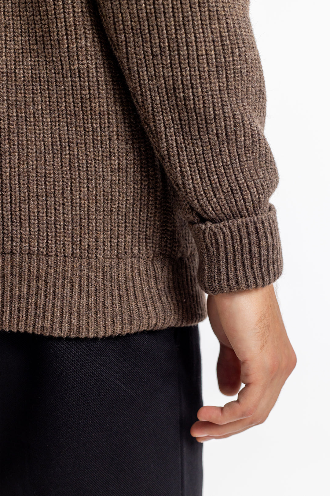 Mélange de laine tricoté Troyer - Marron