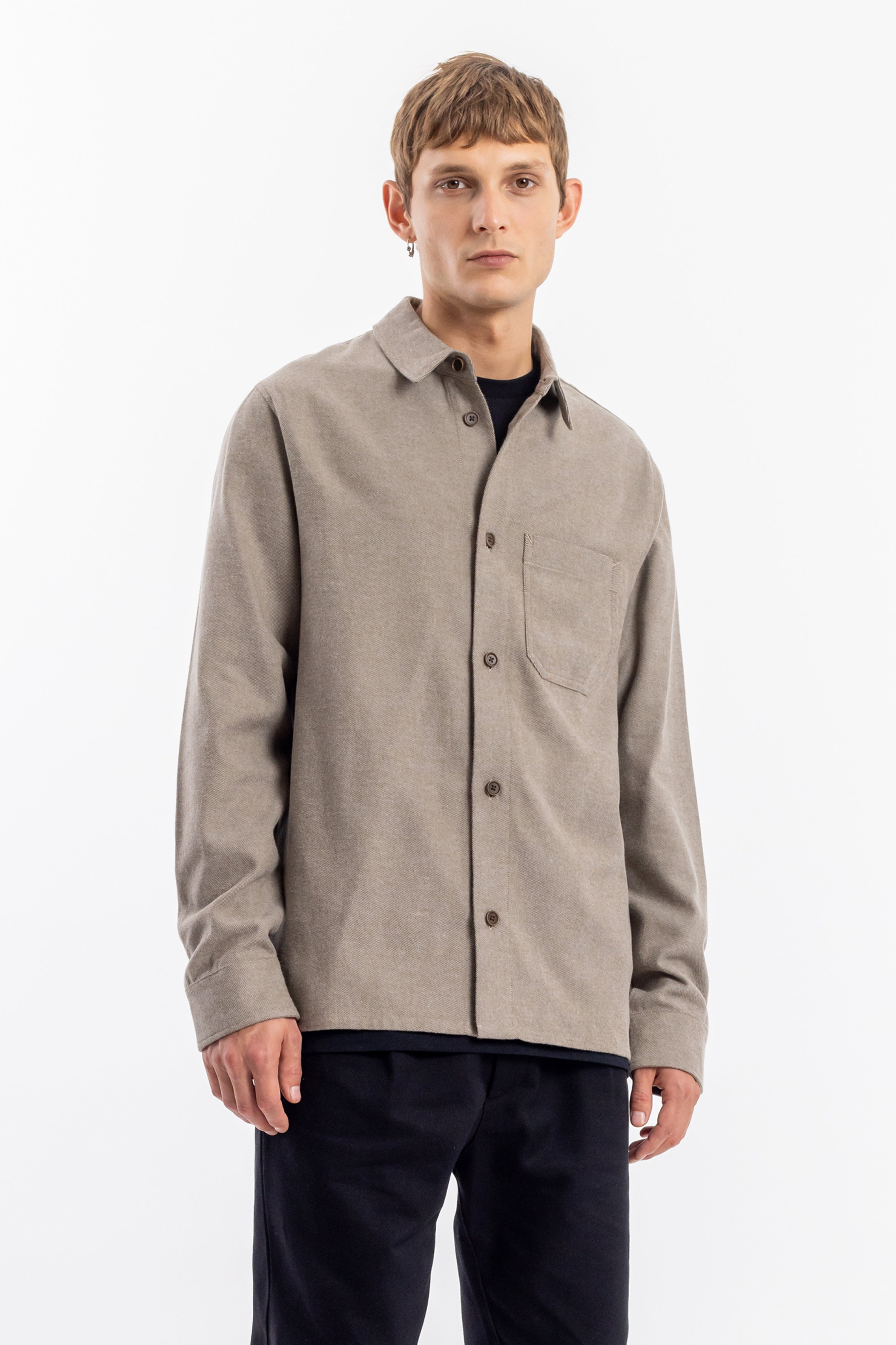 Brown mottled shirt made from 100% organic cotton from Rotholz