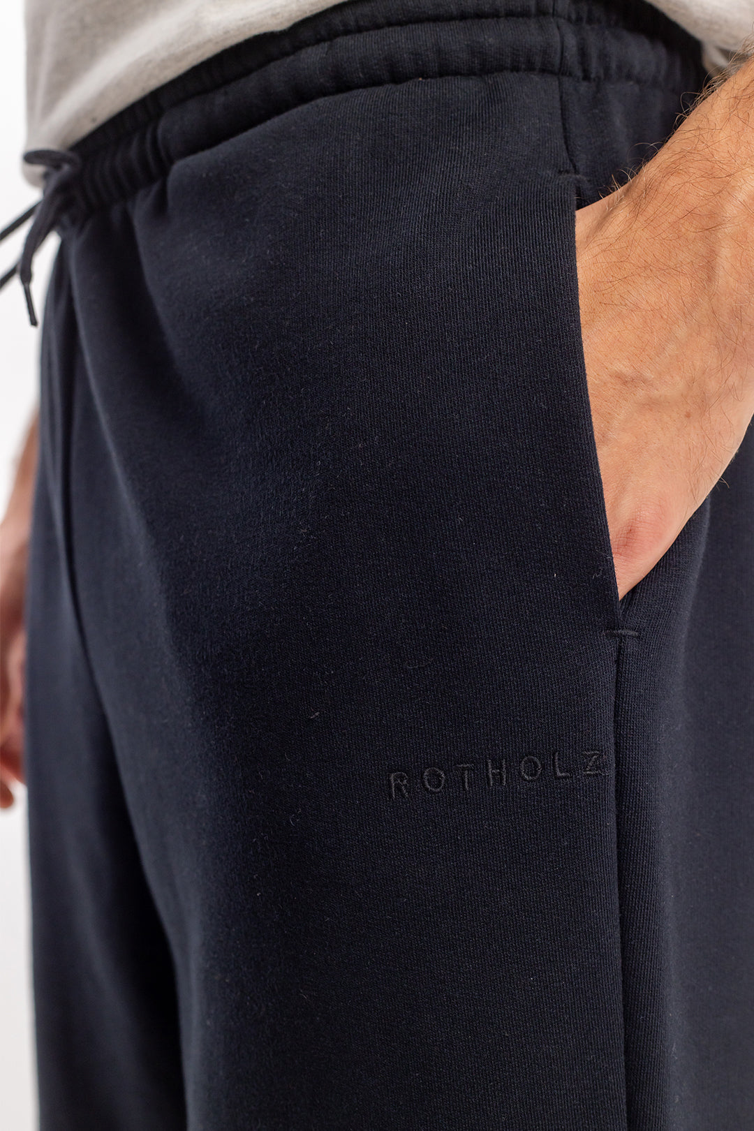 Black logo jogging pants made from organic cotton by Rotholz