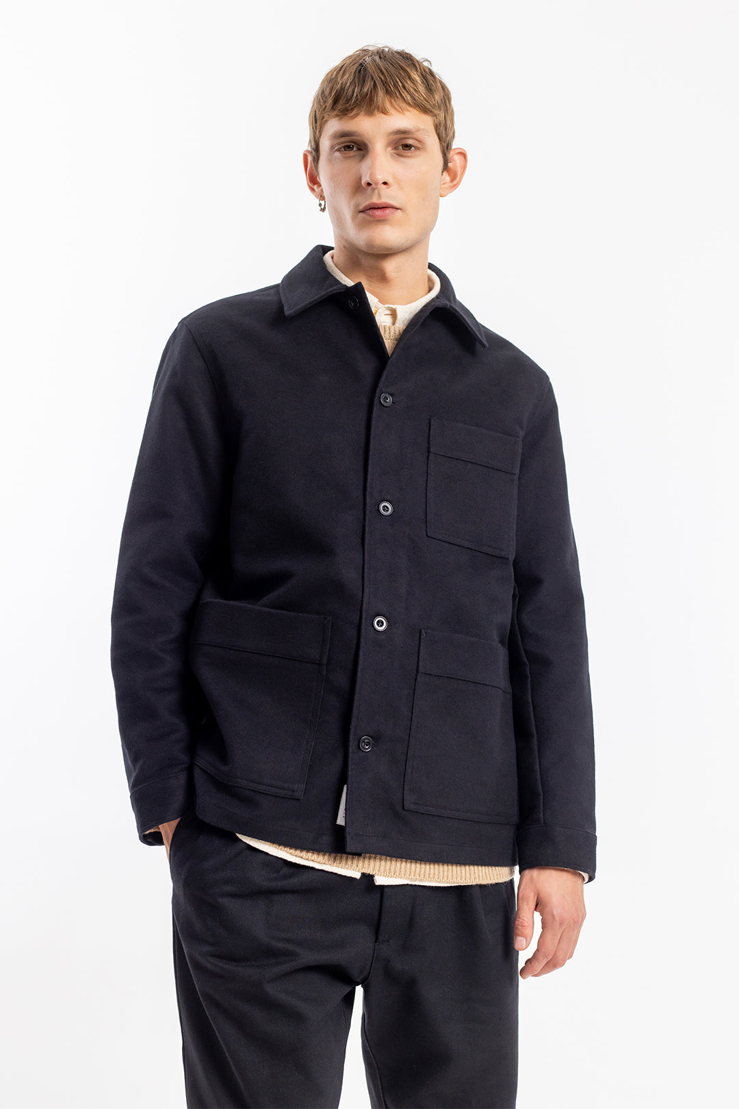 Black Moleskin jacket made from 100% organic cotton from Rotholz