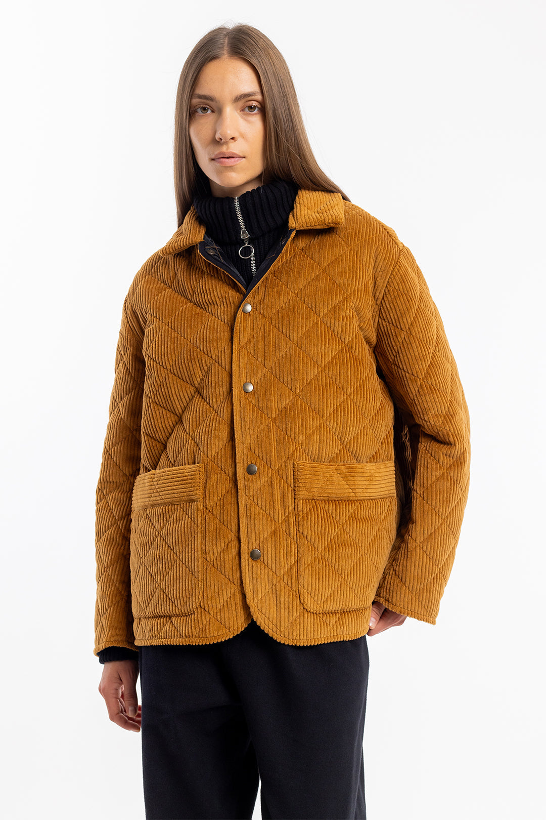 Toffee, quilted corduroy jacket made from organic cotton &amp; recycled PET from Rotholz