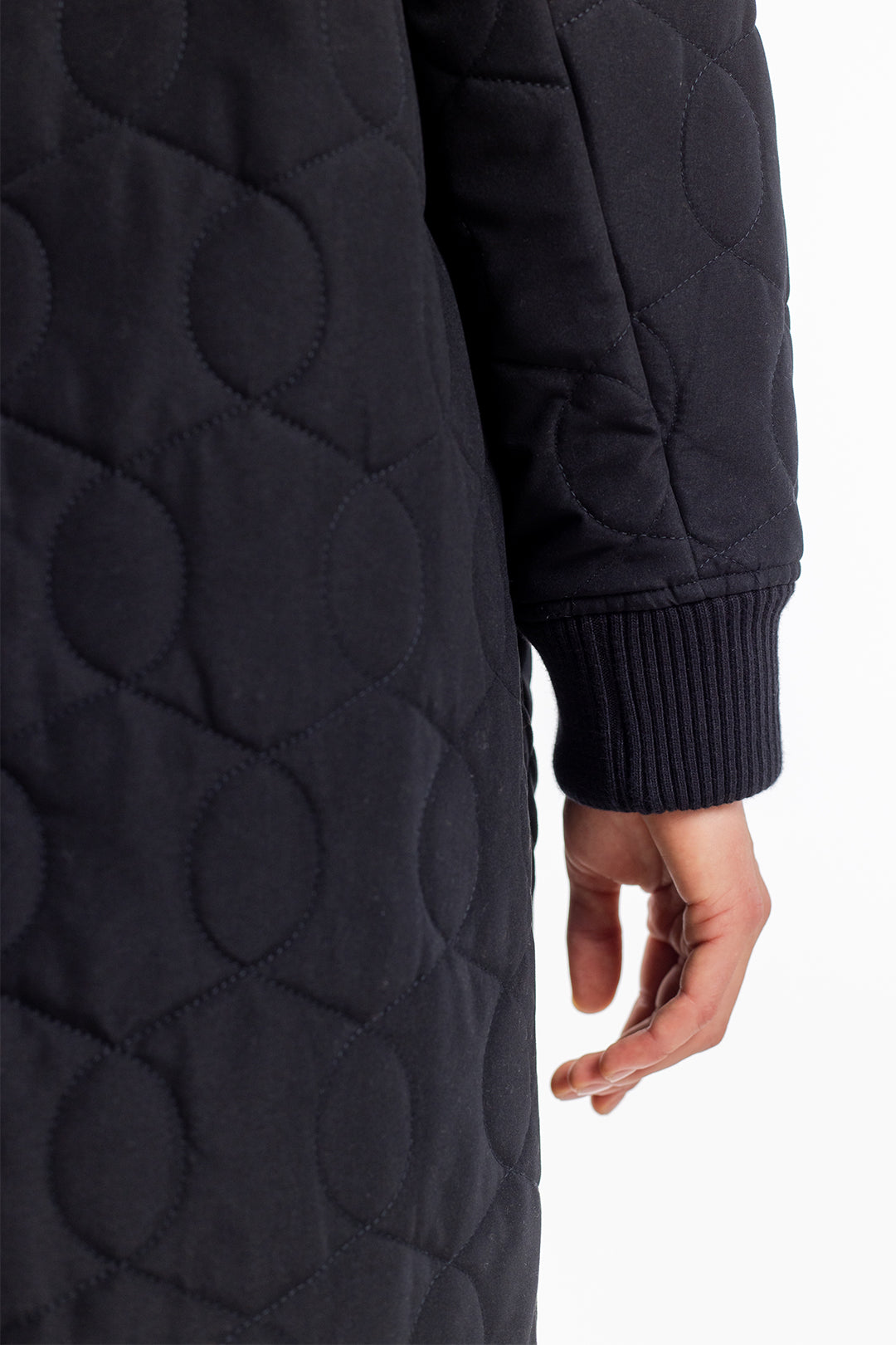 Quilted coat made from recycled PES