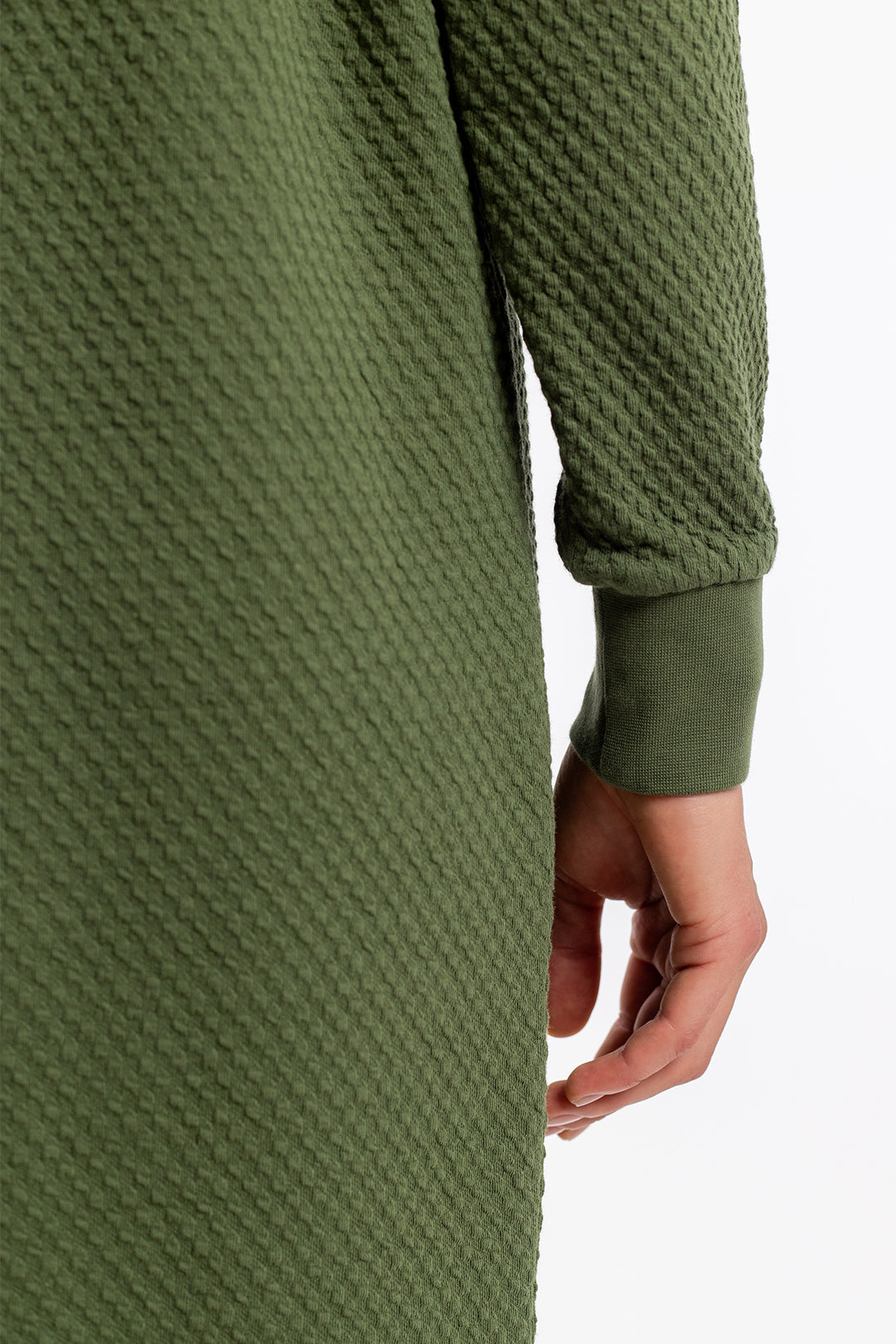 Green sweatshirt dress made from 100% organic cotton from Rotholz