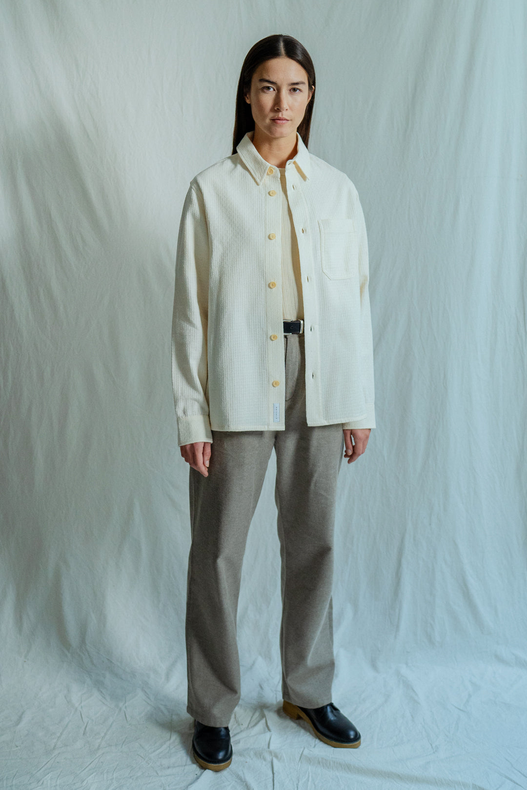 Cream white shirt made from 100% organic cotton from Rotholz