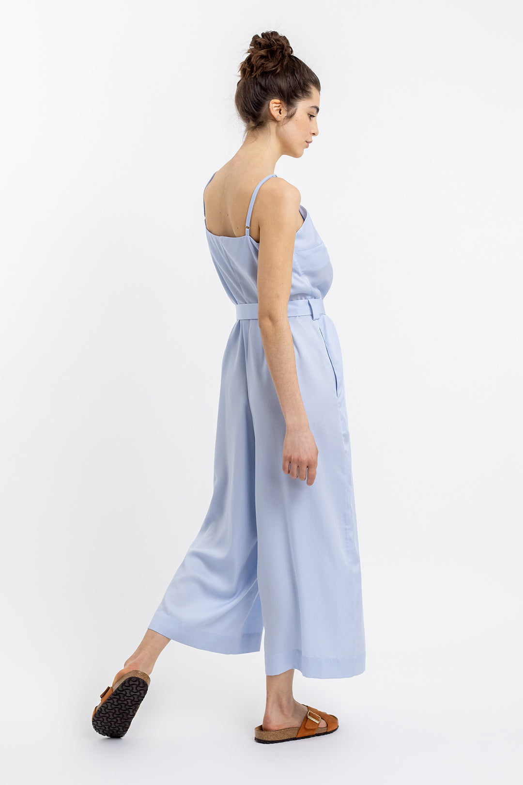 Light blue, sleeveless jumpsuit made from 100% Tencel Lyocell by Rotholz
