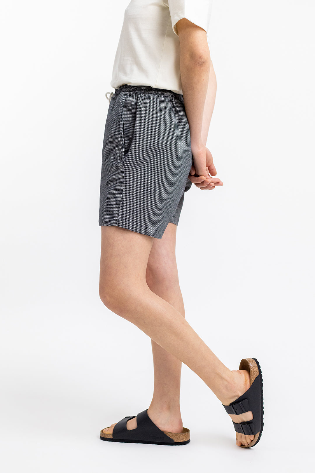 Gray checked shorts made from 100% organic cotton from Rotholz