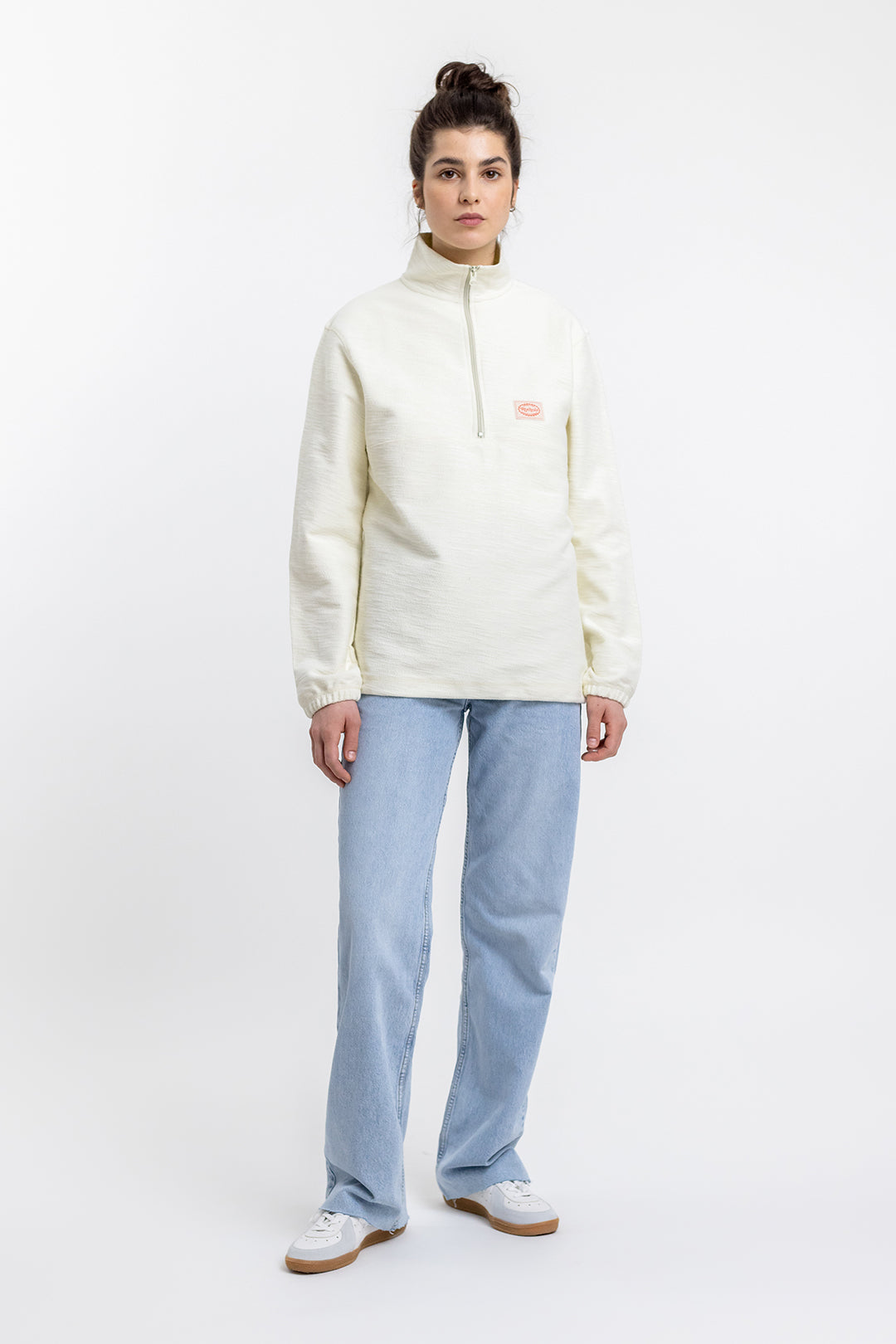 White zip-up sweatshirt Divided made of 100% cotton from Rotholz