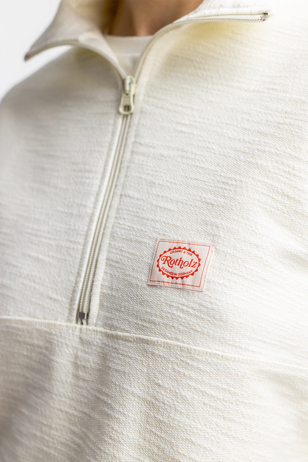 Weisses Reissverschluss-Sweatshirt Divided aus 100% Baumwolle von Rotholz
