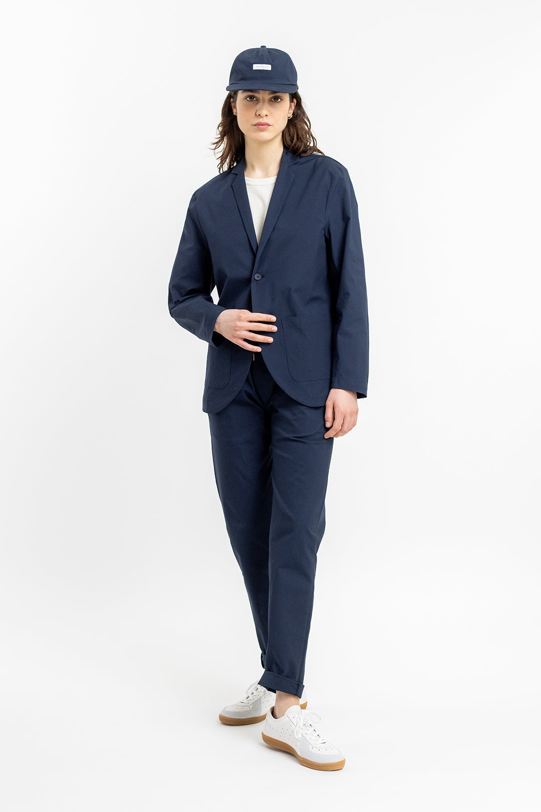 Dark blue workwear blazer made of organic cotton from Rotholz